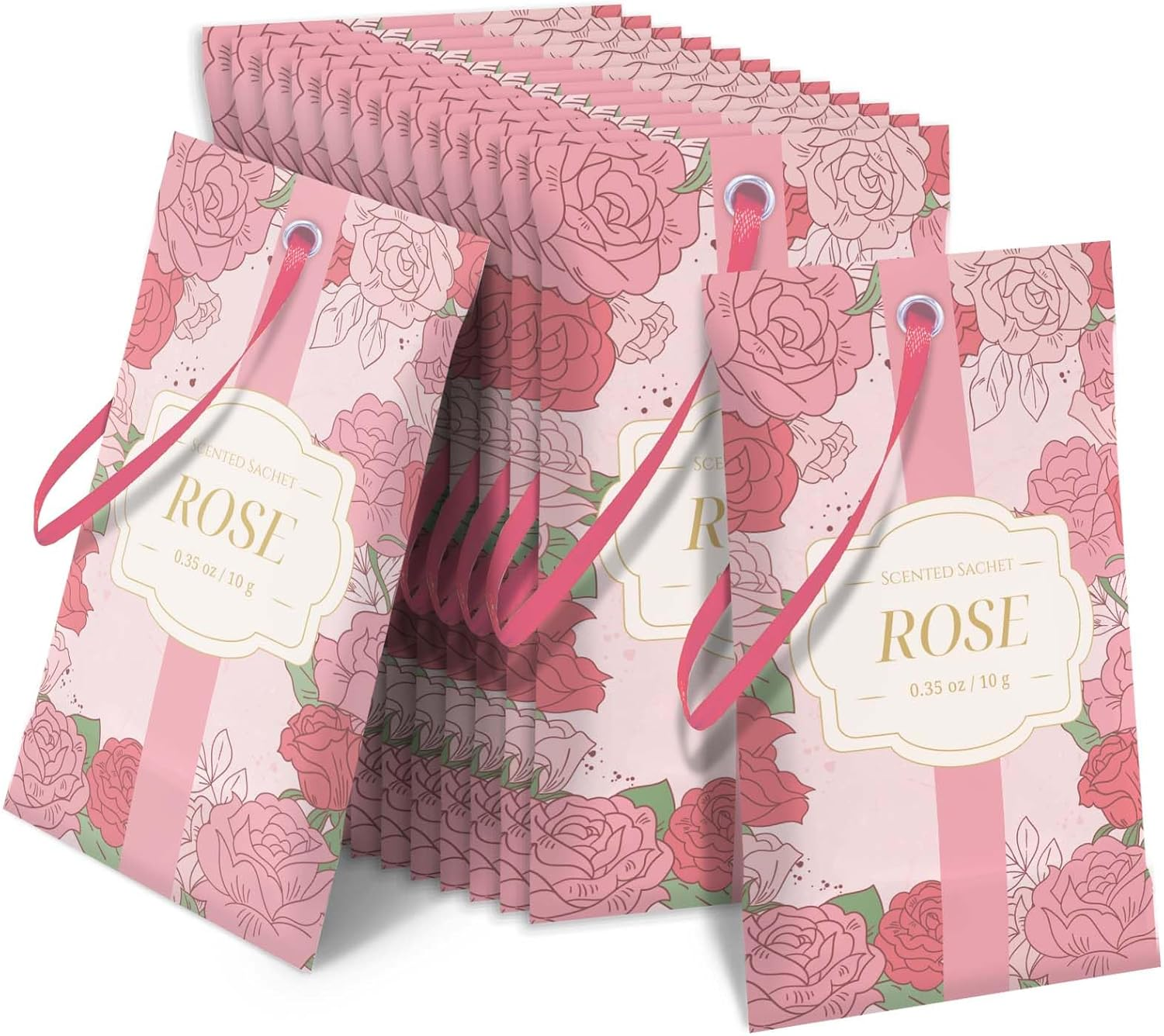 LA BELLEF&Eacute;E Scented Sachet,14-Packs Rose Fragrance Packets Perfume Envelopes Sachets, Idea Home, Wardrobe, Drawer, Car, Closets image number 5