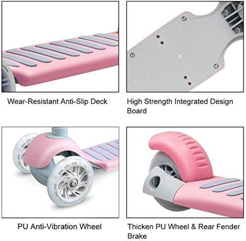 APEXORIGIN 3 Wheel Scooter for Kids Ages 3-12,Kids Scooter with Light up Wheels, Sturdy Deck Design, and 4 Height Adjustable Suitable for Kids Ages 3-12 image number 6