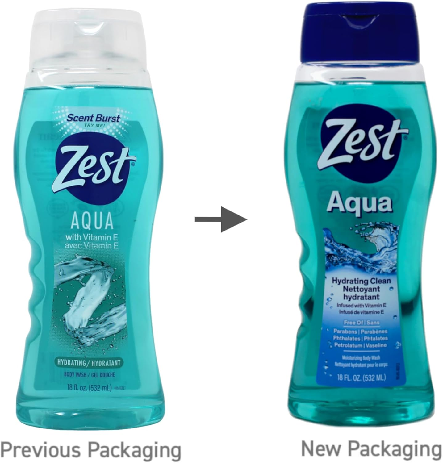 ZEST BODYWASH AQUA 18 OZ (Pack of 6)