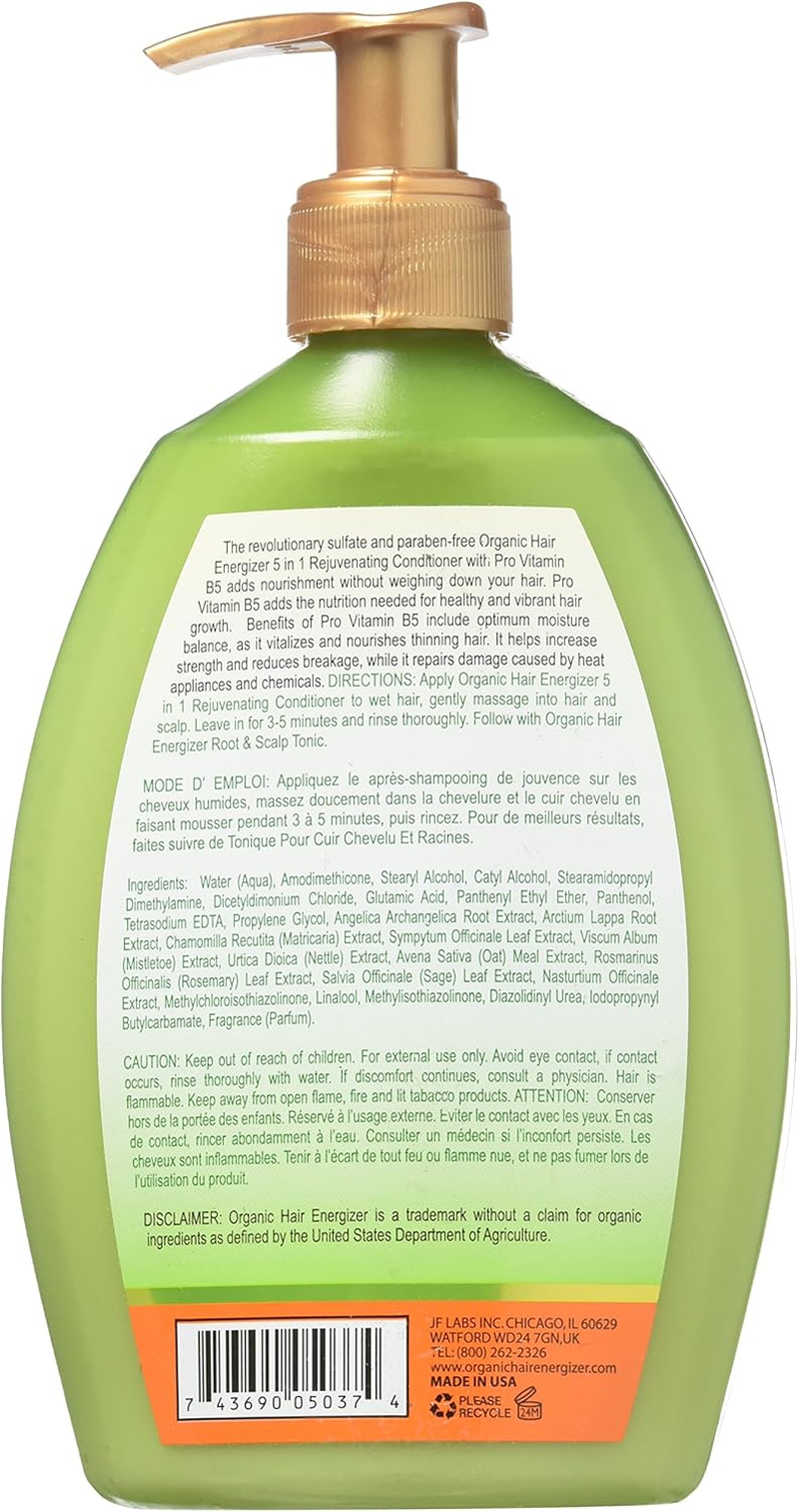 Organic Hair Energizer 5 in 1 Rejuvenating Conditioner, 13 Ounce