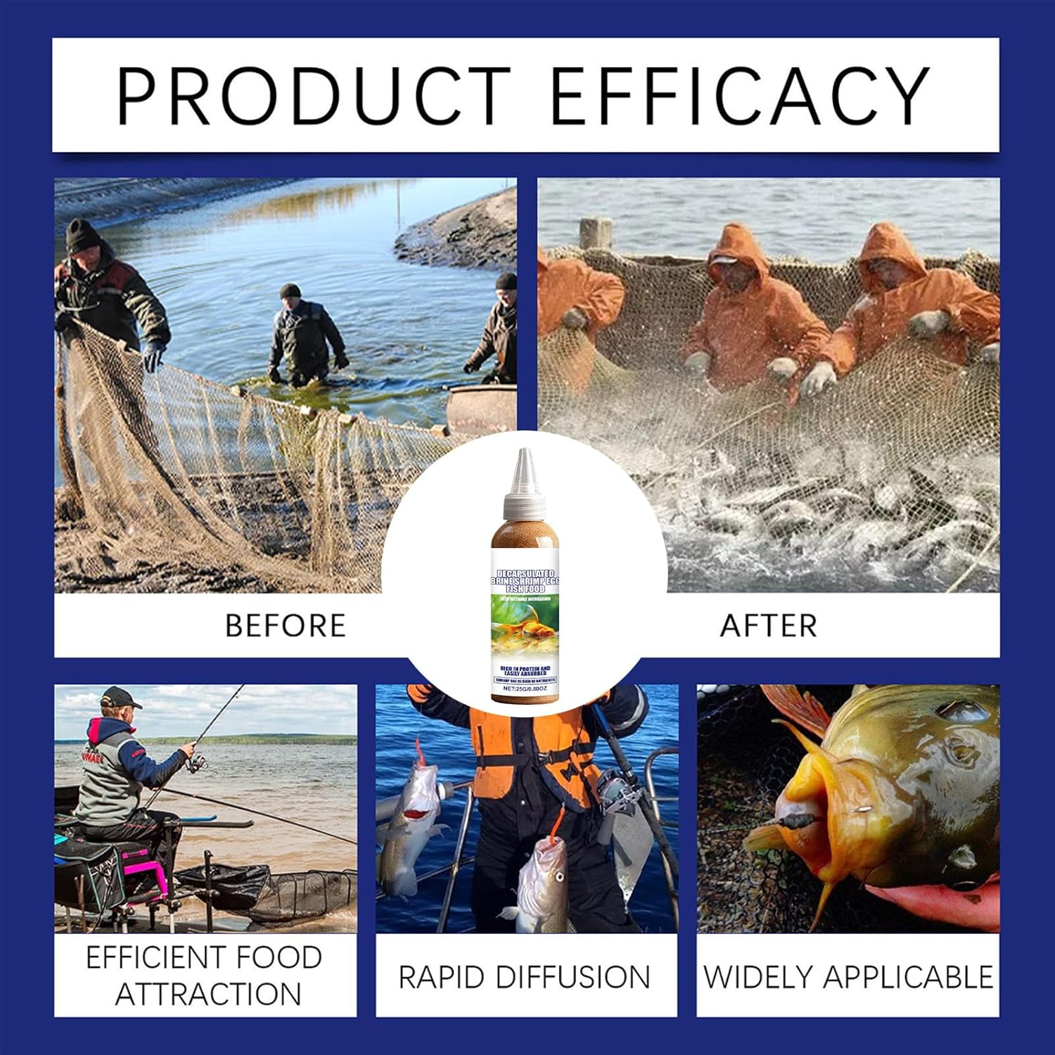 Fish Food | Decapsulated Brine Shrimp Eggs Angling Accessories - Fishing Bait Additive - for Breeders Hobbyists Anglers Aquariums Ponds Lakes Stream River Reservoir image number 5