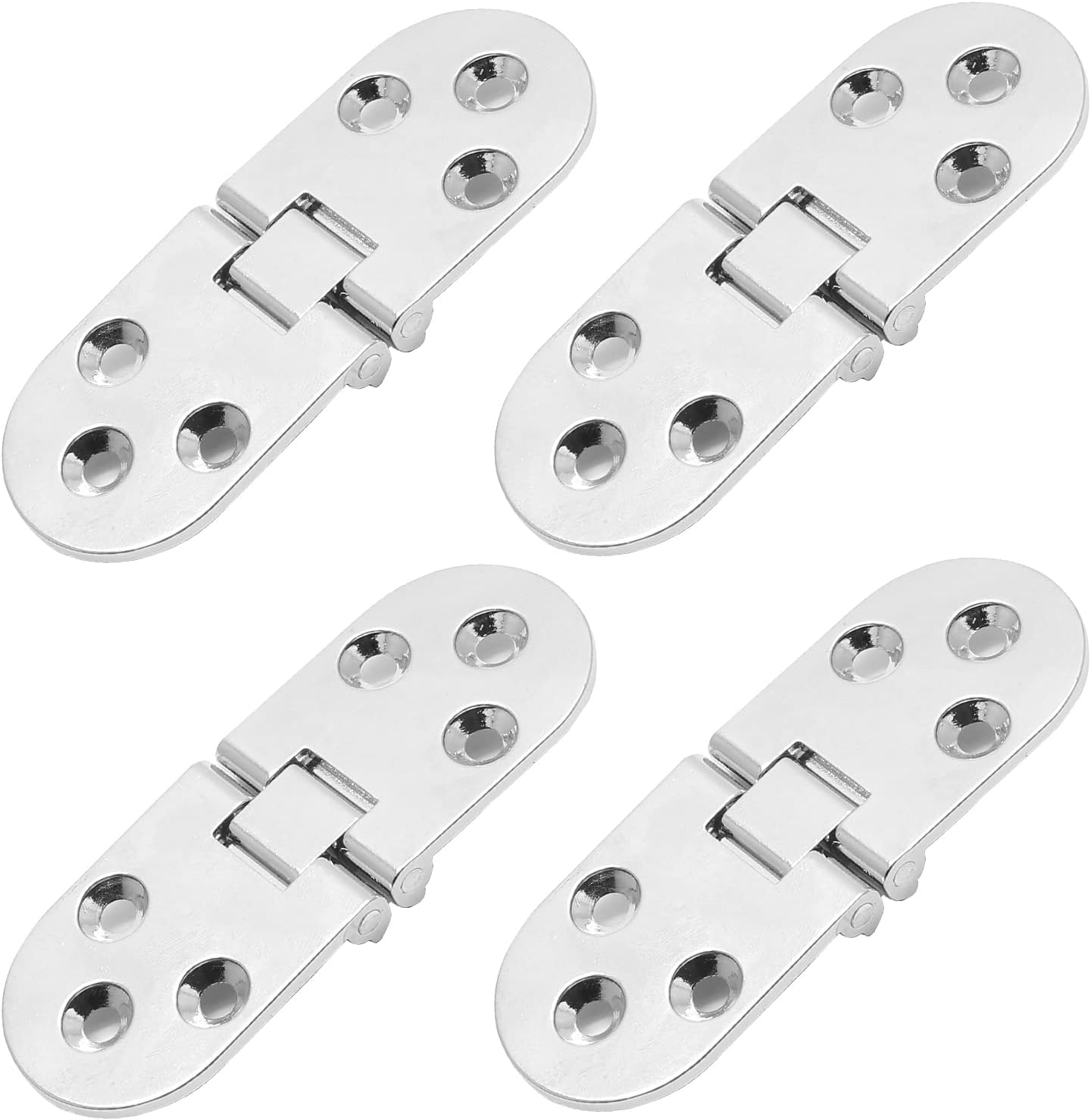 Piutouyar 4PCS Bronze Butler Tray Hinge, Heavy Duty Folding Flip Top Hinge 180 Degree round Edge Hinge for Folding Tables Sewing Machine Table Furniture Accessories 3.1Inch X 1.16Inch