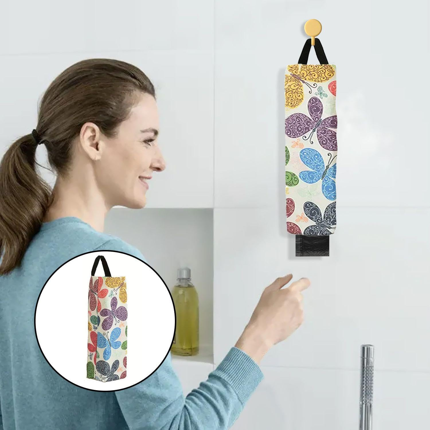 COACOM 2-Piece Printed Storage Bag, Wall Mounted Hanging Arrangement, Reusable, Multifunctional Storage Bag image number 1