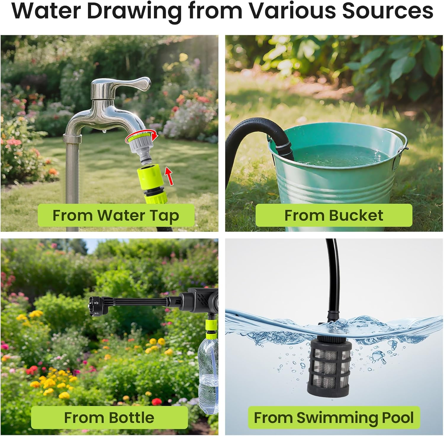 8.0Ah 1100PSI Cordless Pressure Washer Portable with 2 High-Density Battery, Powerful Brushless Motor, 3 Pressure Levels, 6-In-1 Nozzle, Foam Cannon, for Car Yard Cleaning Garden Watering image number 3