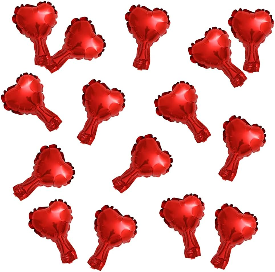 100Pcs Red Heart Foil Balloons, 5Inch Mini Red Heart Mylar Balloons for Wedding Birthday Valentine'S Day Proposal Party Decoration image number 1