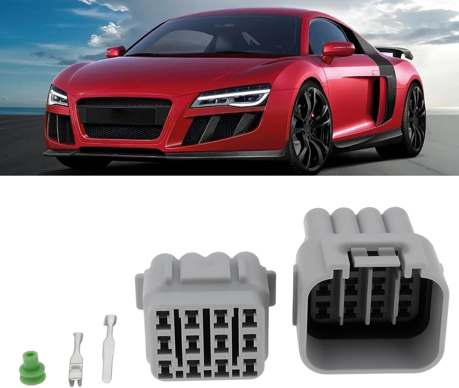 LT Easiyl 2 Pairs 12-Pin Waterproof Electrical Connector Plug Set Male and Female Socket with Terminals and Seals for Car Boat Motorcycle ATV Wiring image number 1