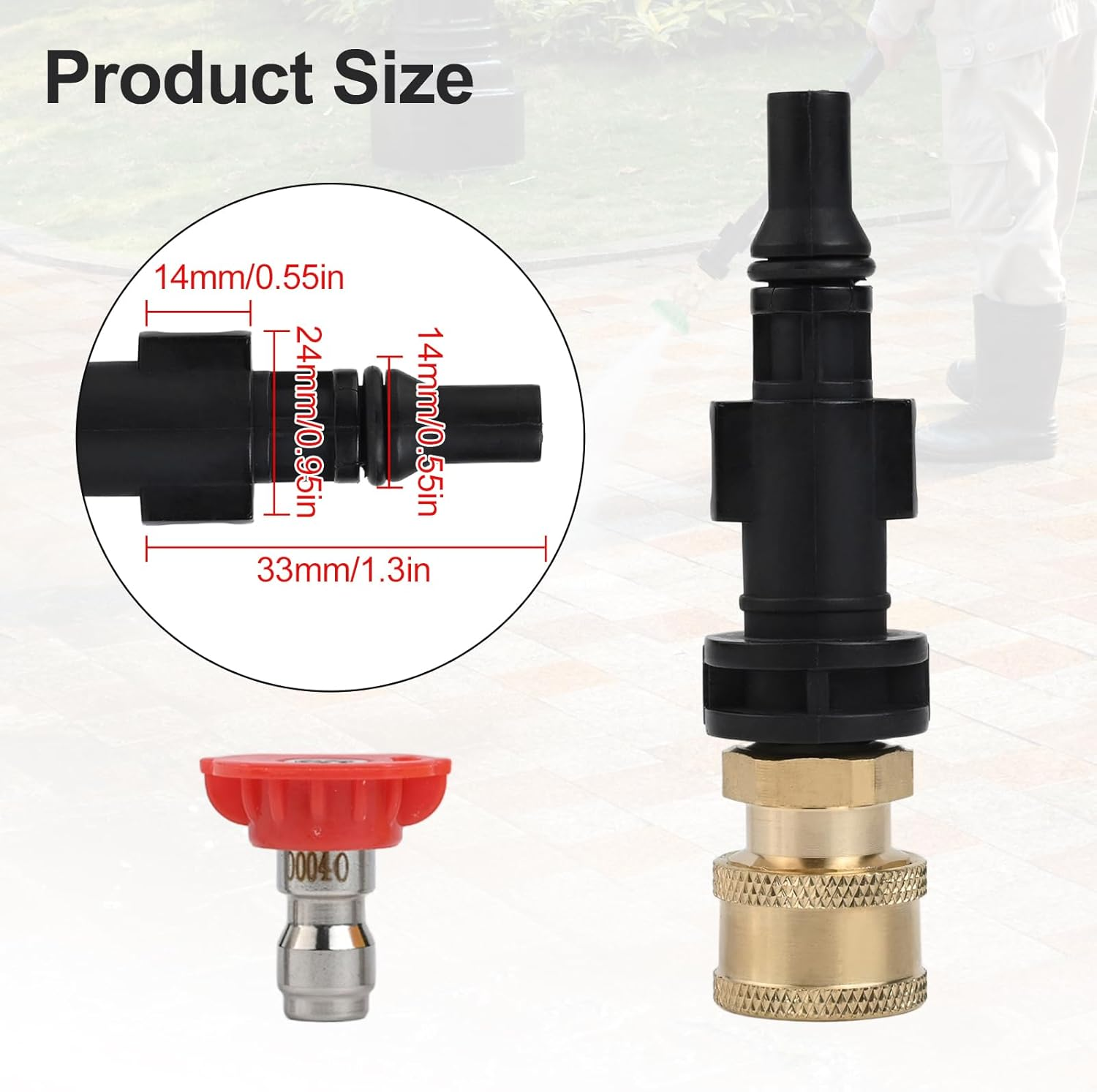 Cloudpower Pressure Washer Connect Adapter for Lavor for Parkside PHD, for VAX for Interskol Models, 1/4 Inch Quick Release Adapter with Nozzle Pressure Washer Foam Pot
