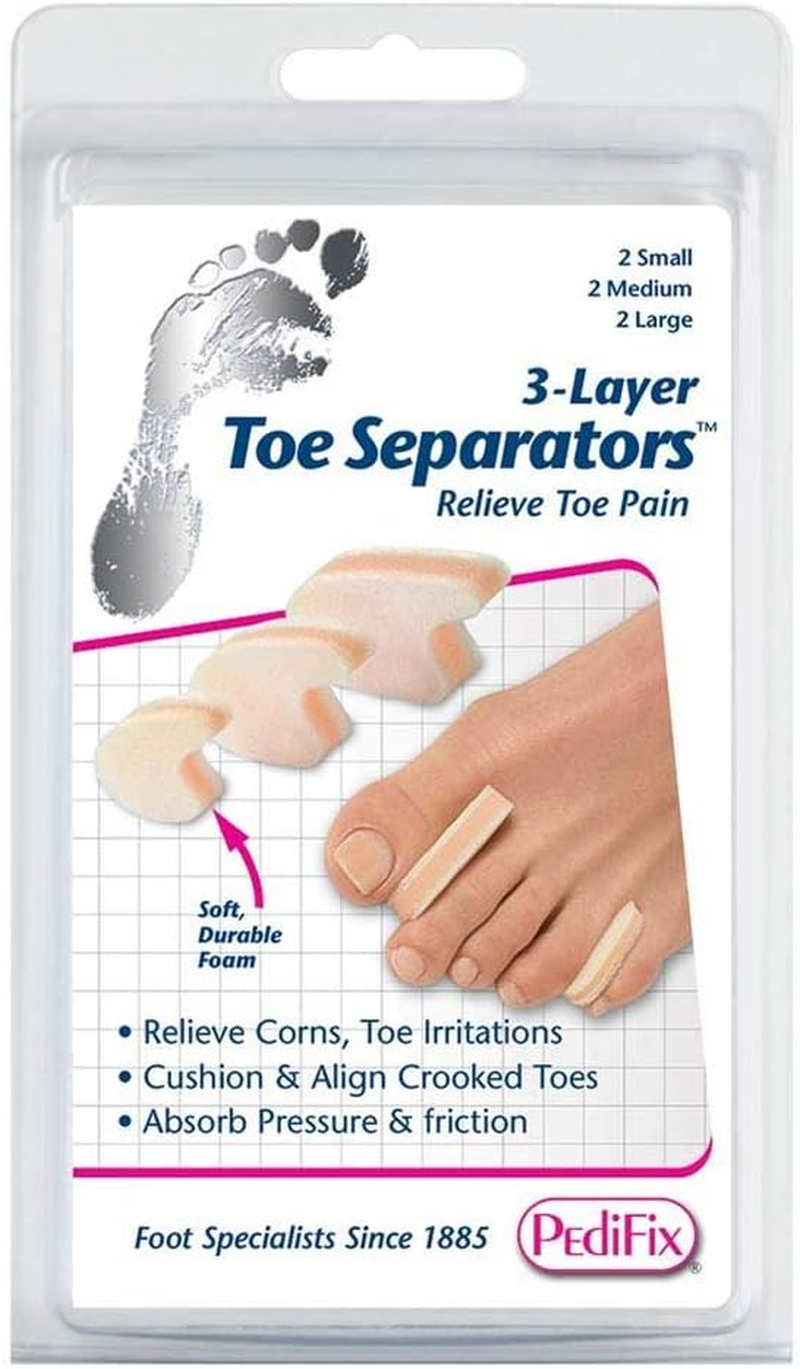 Pedifix 3-Layer Toe Separators, 6-Count