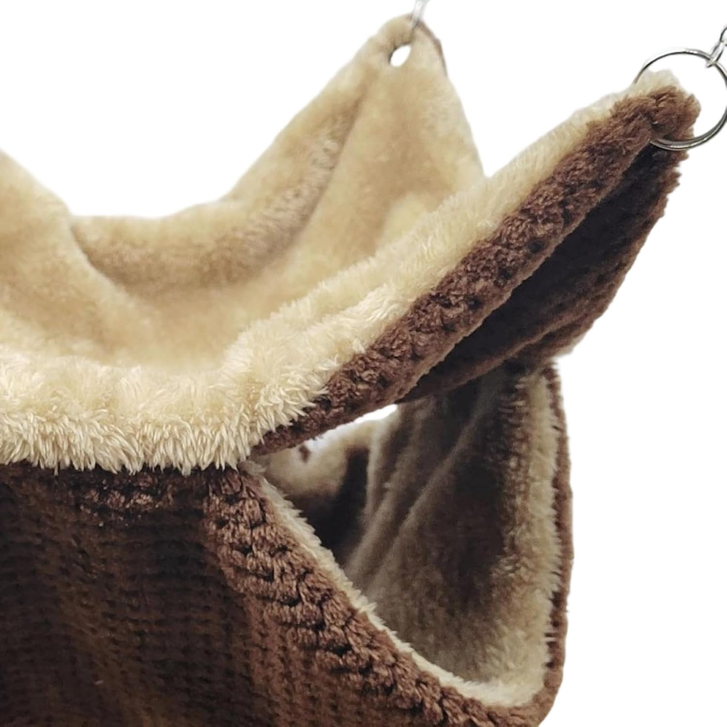 Tiny Pet Hammock - Soft Washable Cotton Cave, Warm Indoor Ferret Bed, Hanging Small Animal Shelter | Suitable for Bunny Squirrel Mouse Hedgehog Sugar Glider Cage Accessory Enrichment Sleeping Relaxing image number 6