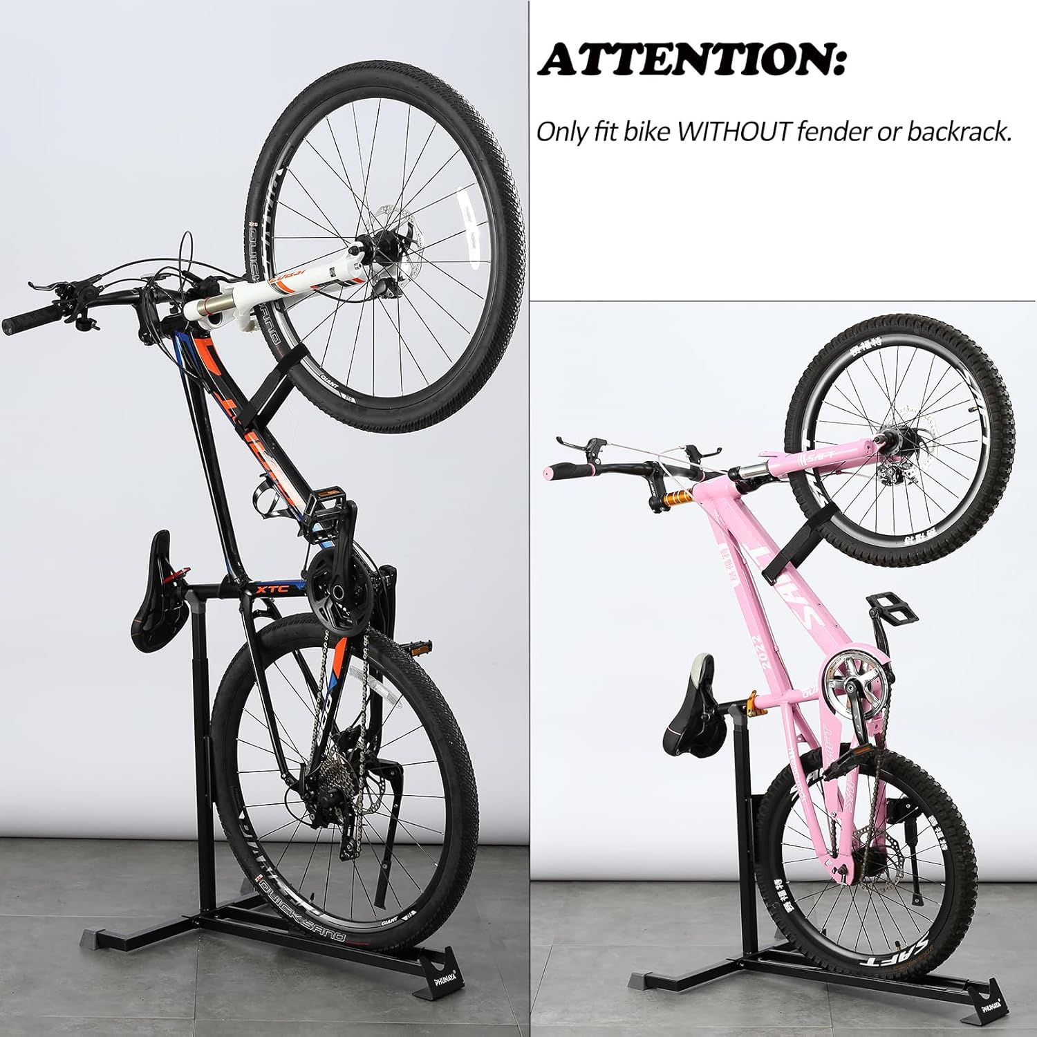 PHUNAYA Bike Stand,Vertical Bike Rack for Indoor Bike Storage,Upright Bicycle Stand Floor.Heavy Duty Bike Holder with PVC Coating.Suit 24"-29" Mtb,Hybrid and Road Bike,Patent Application. image number 5