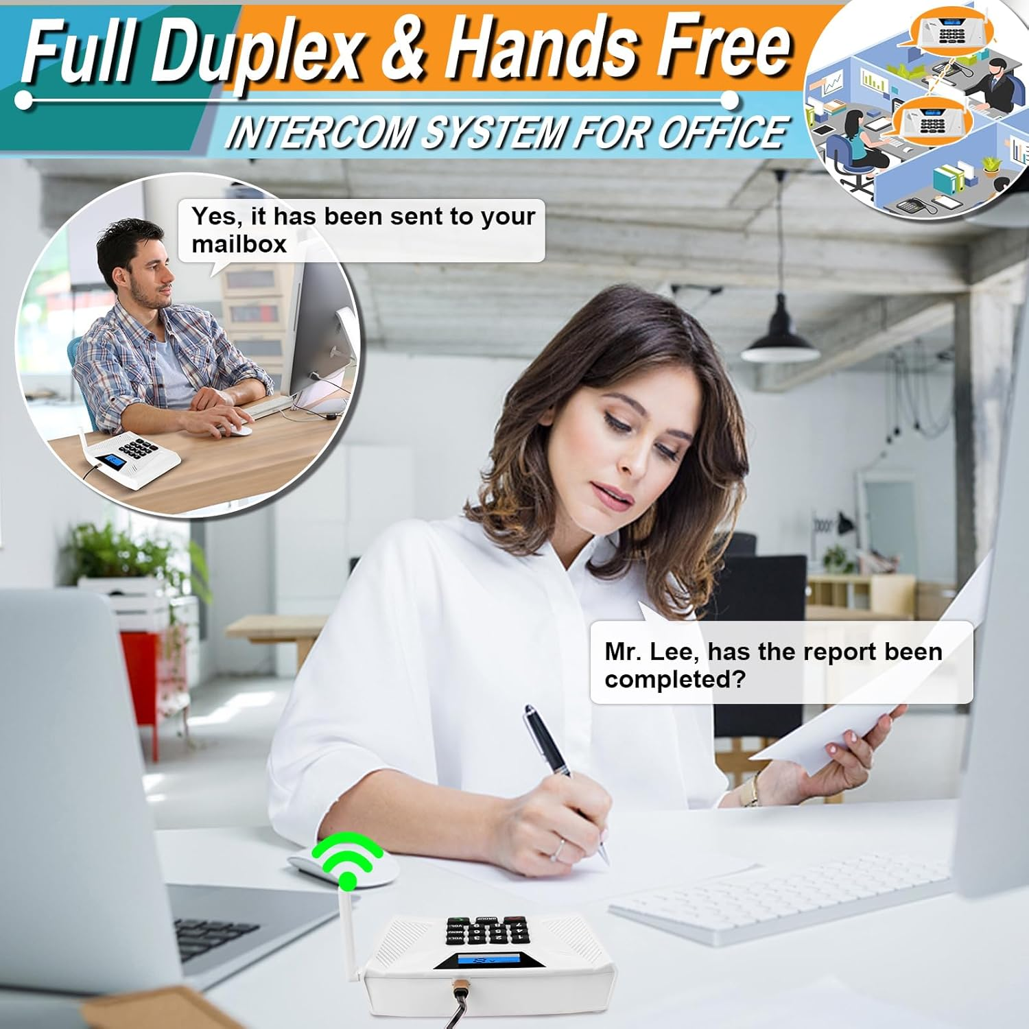 2024 Home Upgrade Wireless Intercoms, 5300Ft Range Hands-Free Intercom, Two-Way Communication Home Intercom System in Time image number 2