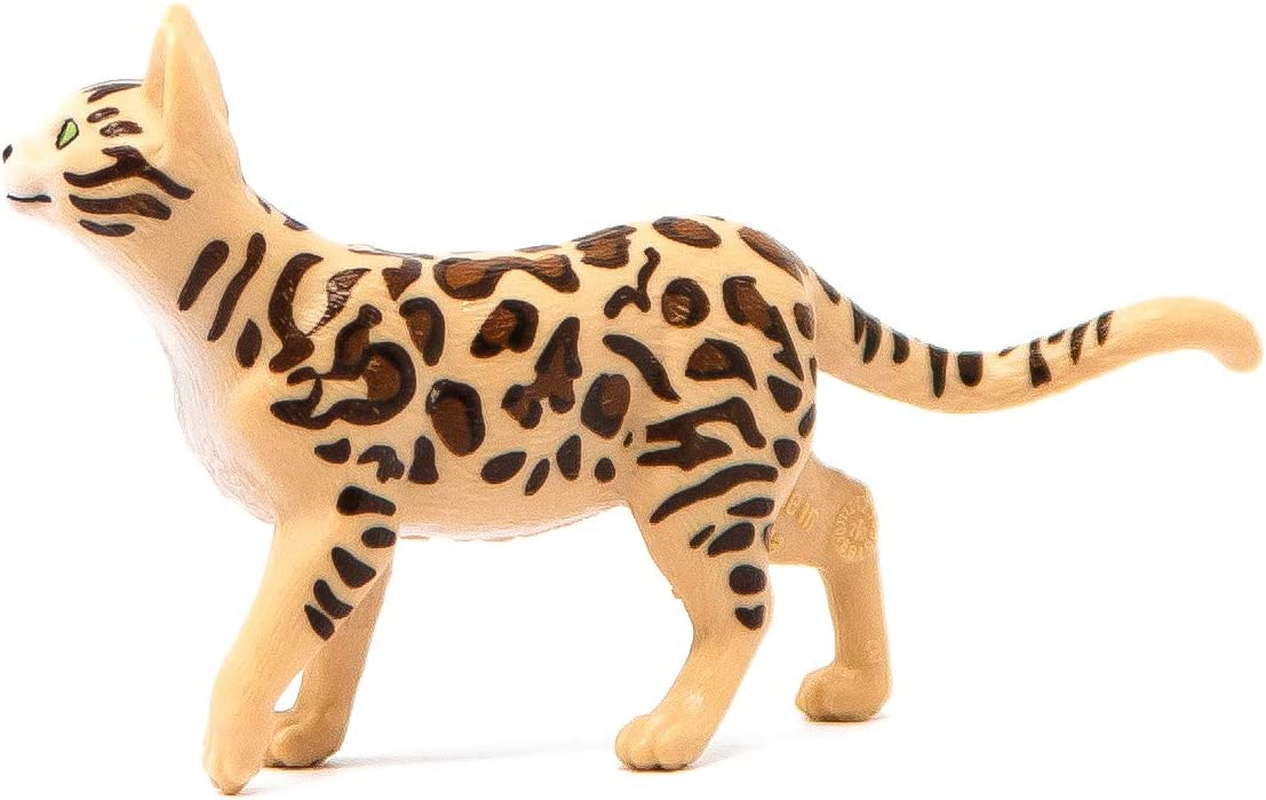 Schleich Farm World, Realistic Cute Cat Toys for Boys and Girls Ages 3 and Above, Bengal Cat Toy