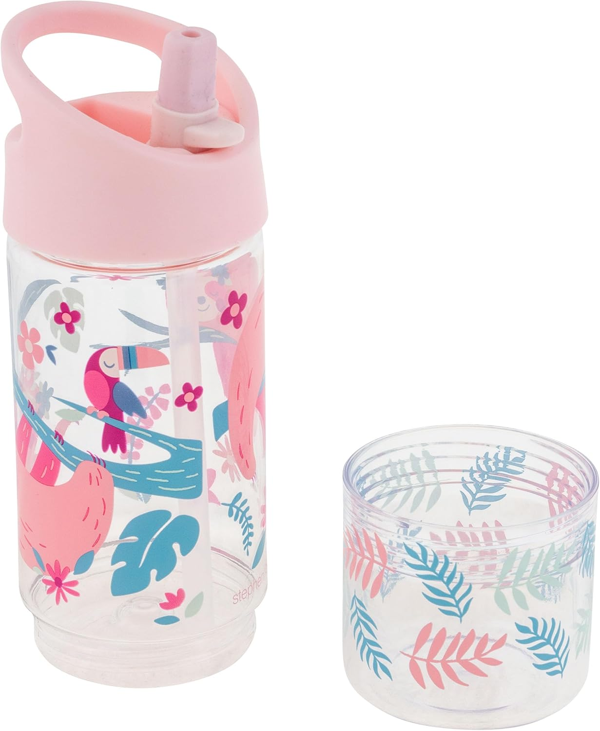 Stephen Joseph SIP and Snack Sloth Bottle Combo Bottle 350Ml + Snack Cup 104Ml, 2.5&rdquo;X 8.25&rdquo; (6.3Cm X 2Cm), Pink image number 4