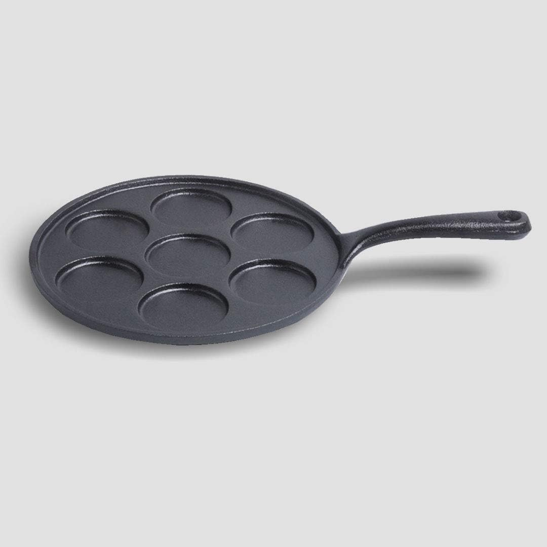 SOGA 23Cm Cast Iron Takoyaki Fry Pan Octopus Balls Maker 7 Hole Cavities Grill Mold image number 4