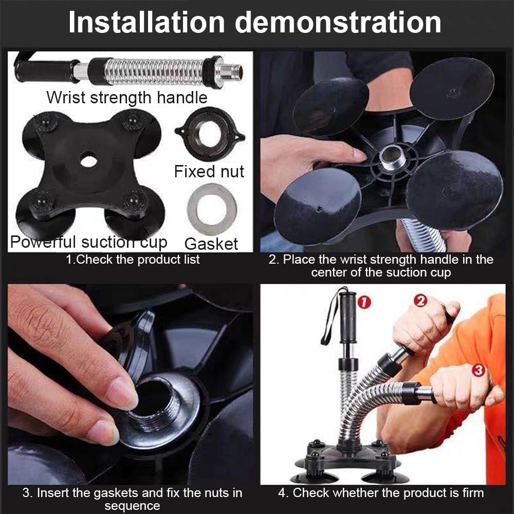 Arm Wrestling Trainer, 45-50Lbs Forearm Trainer Anchored Power Twister, Arm Wrestling Resistance Spring Bar Exerciser for Biceps, Forearms, Shoulders, Chest Home Fitness Wrist Exerciser Muscle image number 4