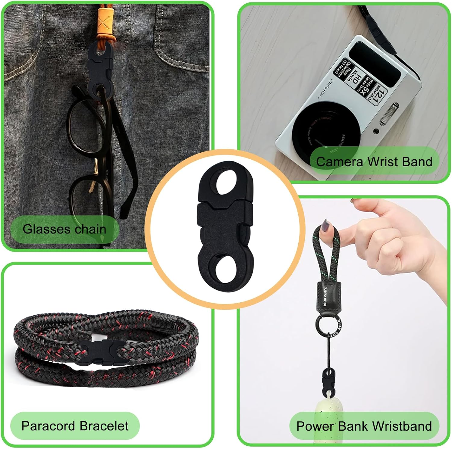 60 Pcs Black Mini Safety Breakaway Buckles Side Release Plastic Paracord Buckles Quick Side Release Snap Buckles for DIY Crafts Accessories image number 6