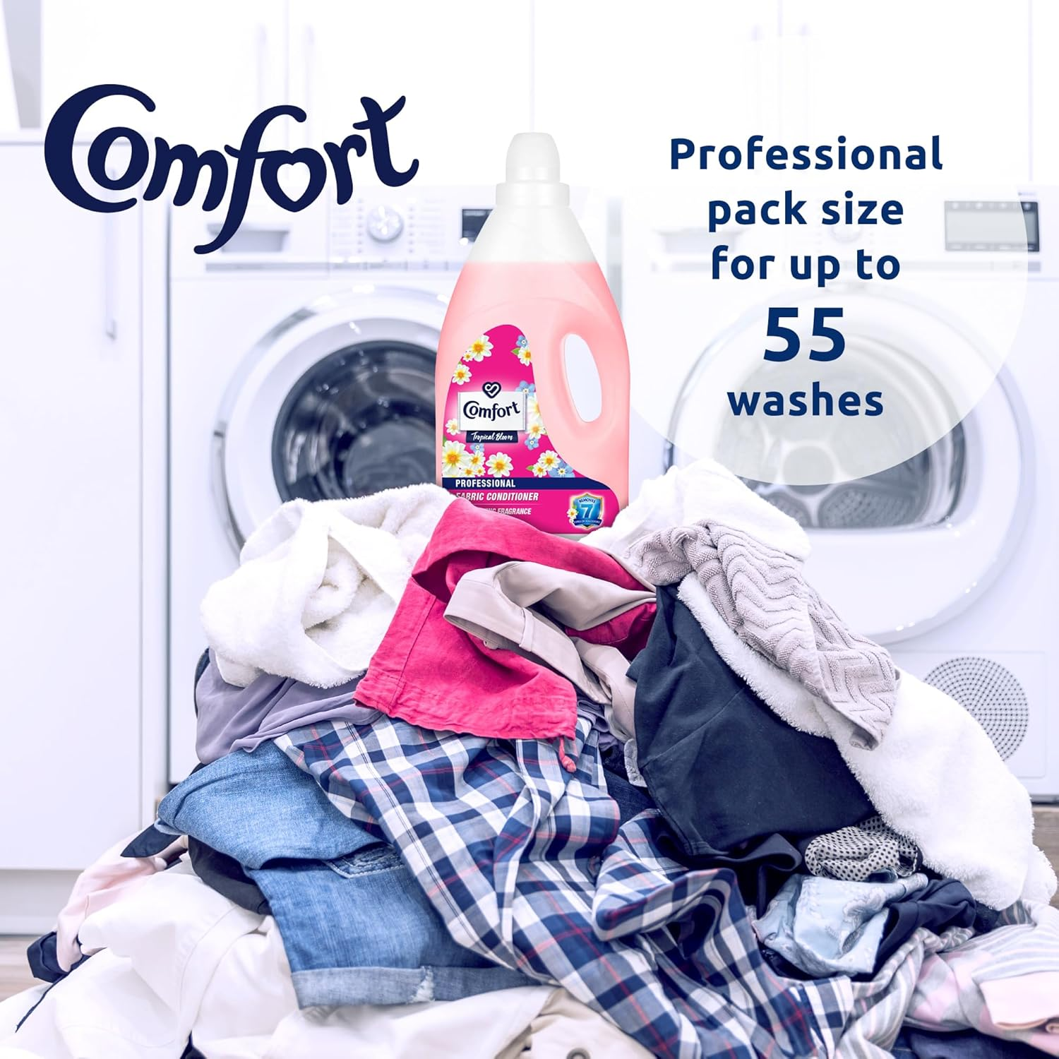 Comfort Fabric Conditioner 3L Floral - Long Lasting Fragrance, Odour Defence & Fibre Care | Laundry Softener for Front & Top Load Machines, 120 Washes image number 3