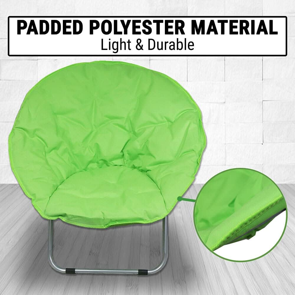 Moon Chair Folding Padded Oval round Camping Fishing Portable Picnic Green Seat image number 3