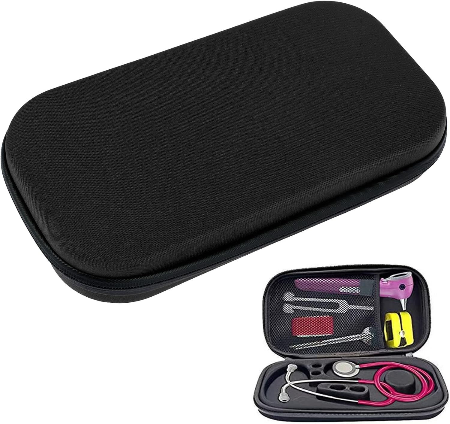 Stethoscope Case Shockproof Travel Storage Bag Portable Stethoscope Hard Carrying Case Lightweight Bag Travel Stethoscope Case Compact for Nurses Doctors (Black)