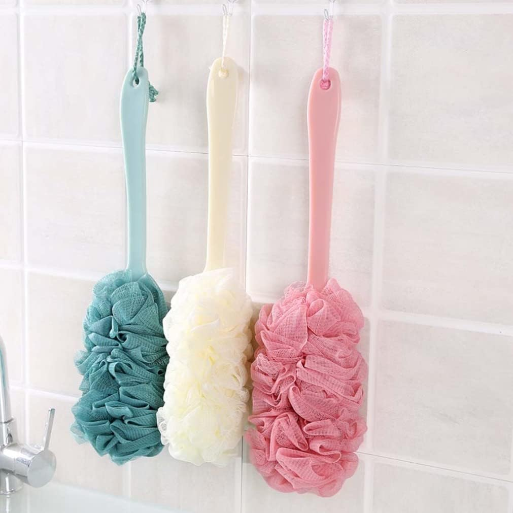 3 Pack Back Scrub Long Handle Bath Brush Soft Mesh Sponge Exfoliating Body Scrub Back Cleaner Loofah Bathroom Shower Accessories Men and Women image number 4
