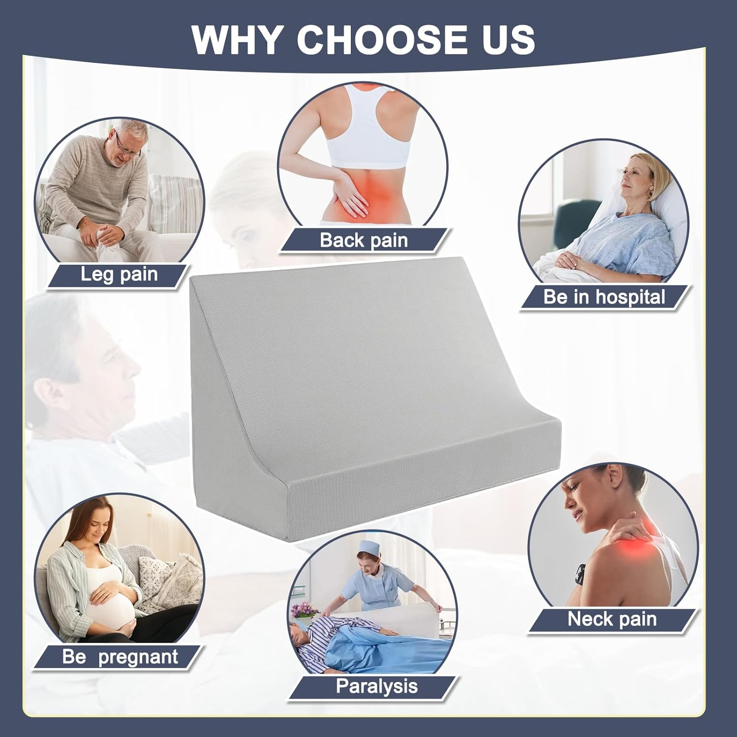 FOUXTEL Blanket Lifter for Feet &ndash; Bed Sheet Raiser, Post-Surgery Foot Elevation Pillow with Removable Washable Cover &ndash; Leg, Knee & Ankle Pain Relief for Arthritis, Neuropathy & Recovery (Grey) image number 1