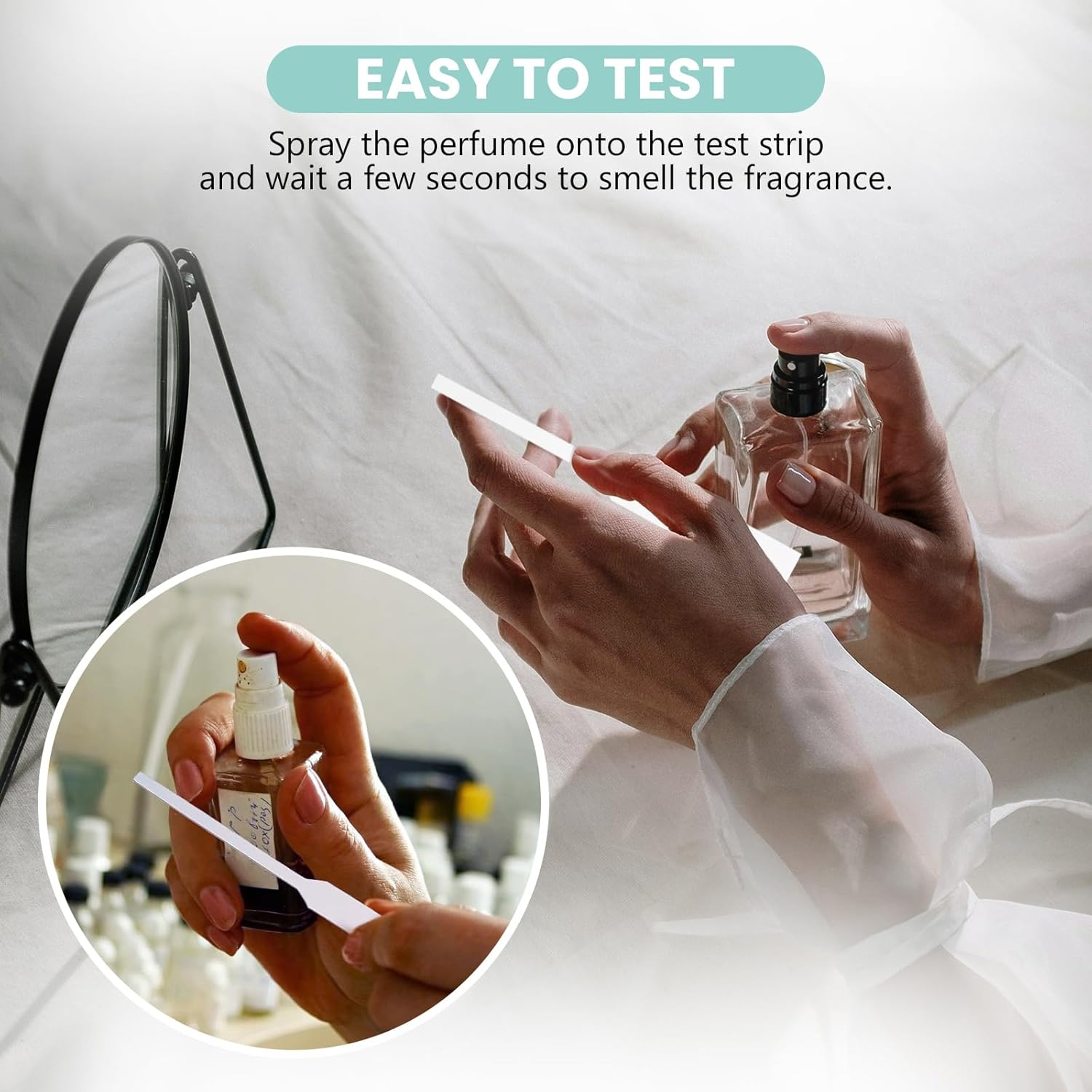 Perfume Test Strips, Fragrance Smelling Strips - Premium White Perfume Paper Strips & Perfume Blotter Cards, Disposable Aromatherapy Scent Tester Strips for Essential Oils (200) image number 6