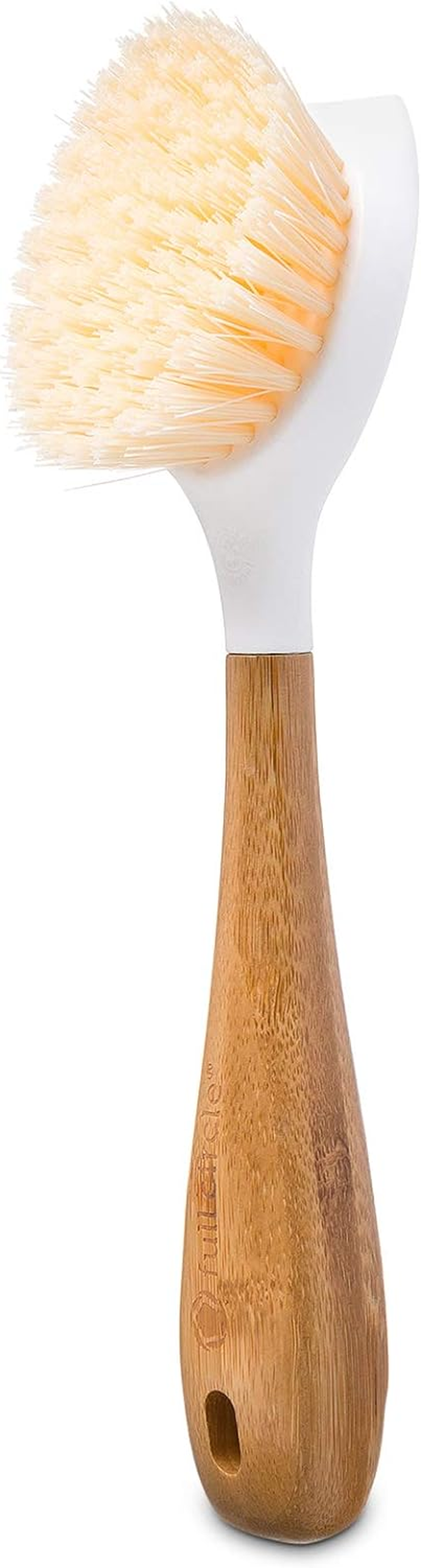 Full Circle Be Good Dish Brush | Eco-Friendly Dishwashing Brush | Made from Sustainable Bamboo & Recycled Plastic | Durable Bristles | Designed to Tackle Caked-On Food & Grease - White