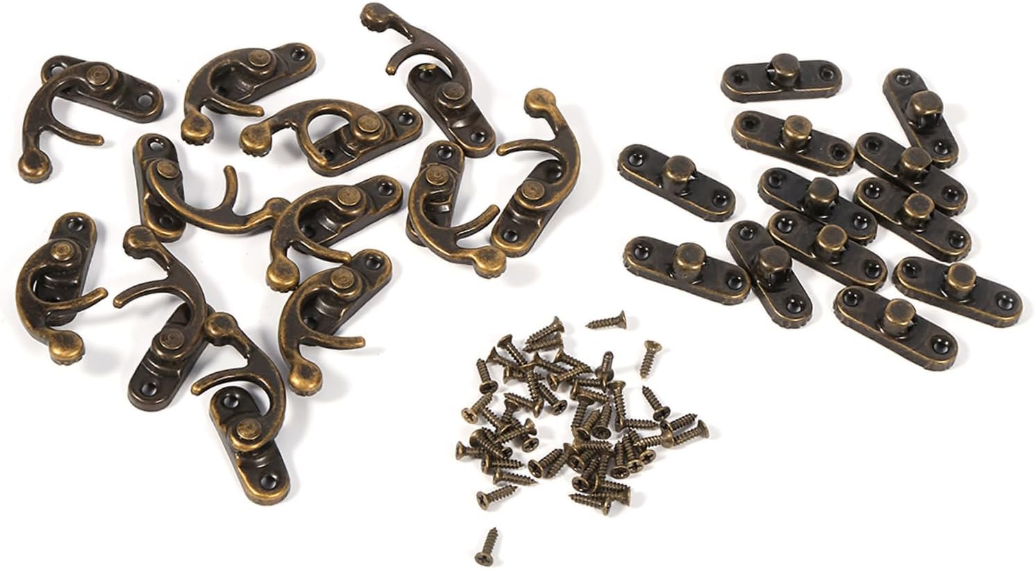 Hook for Jewelry Box 12X Antique Decorative Jewelry Wooden Box Hasp Hook with Screws Hasp (Left) image number 2