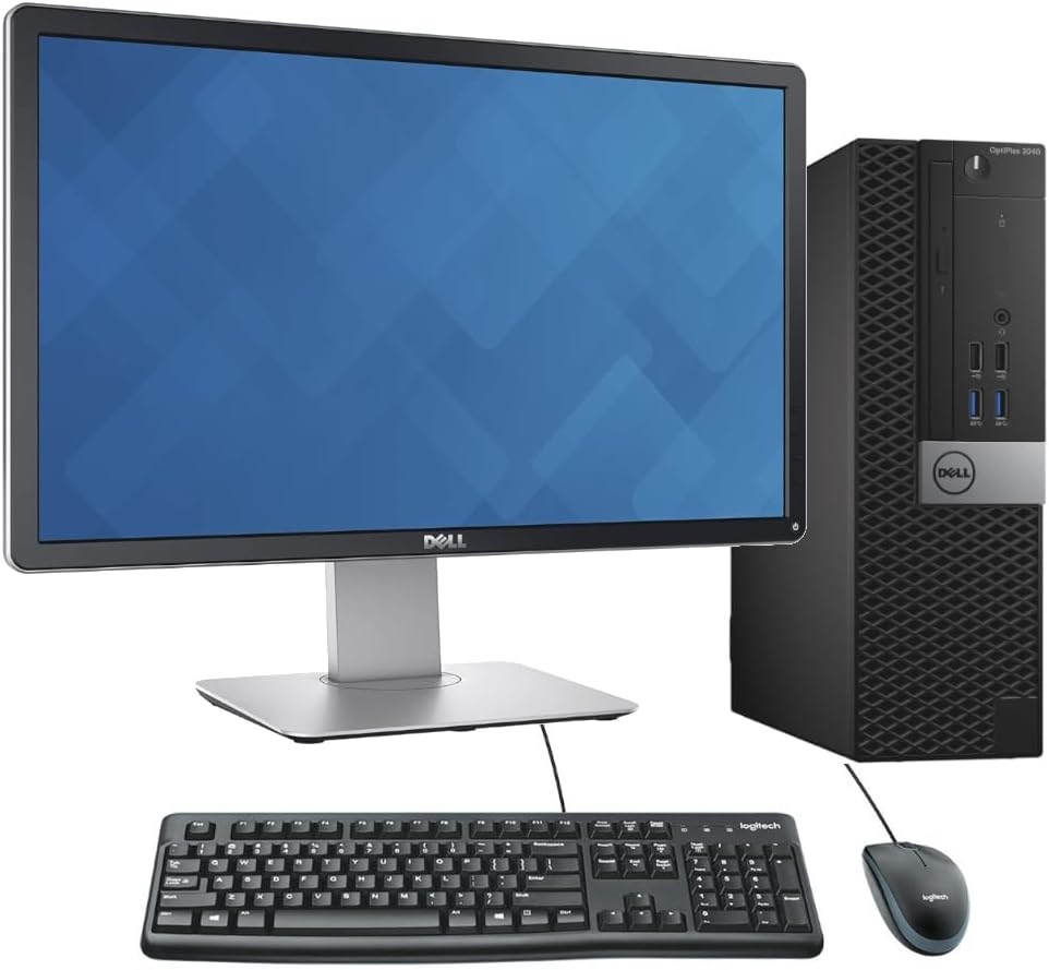 Dell 3040 SFF Bundle Desktop PC I5-6500 3.2Ghz 8GB RAM 480GB SSD + 22" FHD Display + Keyboard & Mouse Set (Renewed)