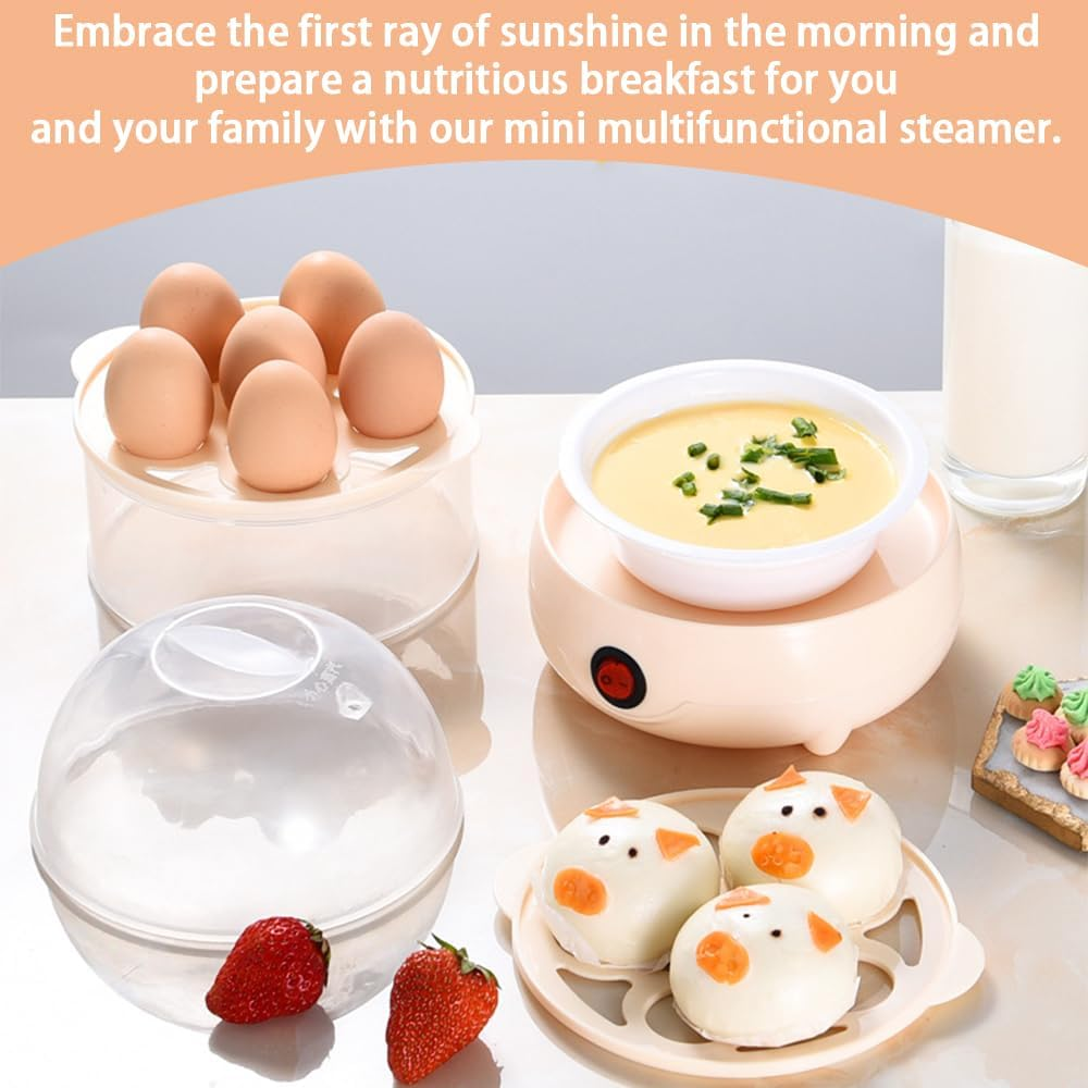 3 Tiers Egg Steamer, Double Layer Rapid Egg Cooker, Mini Egg Cooker Cooks 18 Eggs Perfectly with One-Button Operation for Vegetables Dumplings Buns with Automatic Shut Off, Noise Free (3 Tiers) image number 1