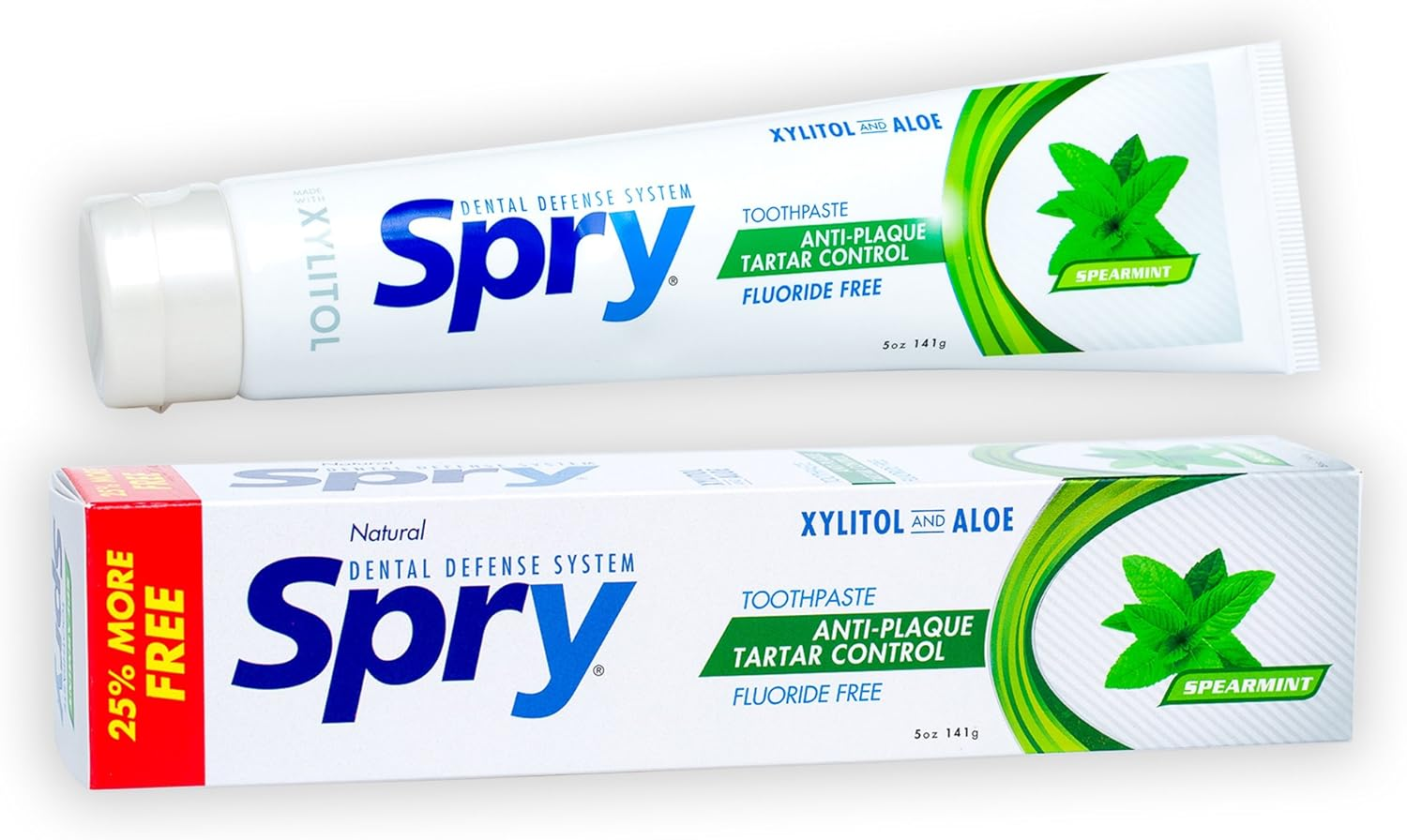 Spry Xylitol Toothpaste, Fluoride Free, Natural Spearmint, Anti-Plaque and Tartar Control, 150Ml image number 1