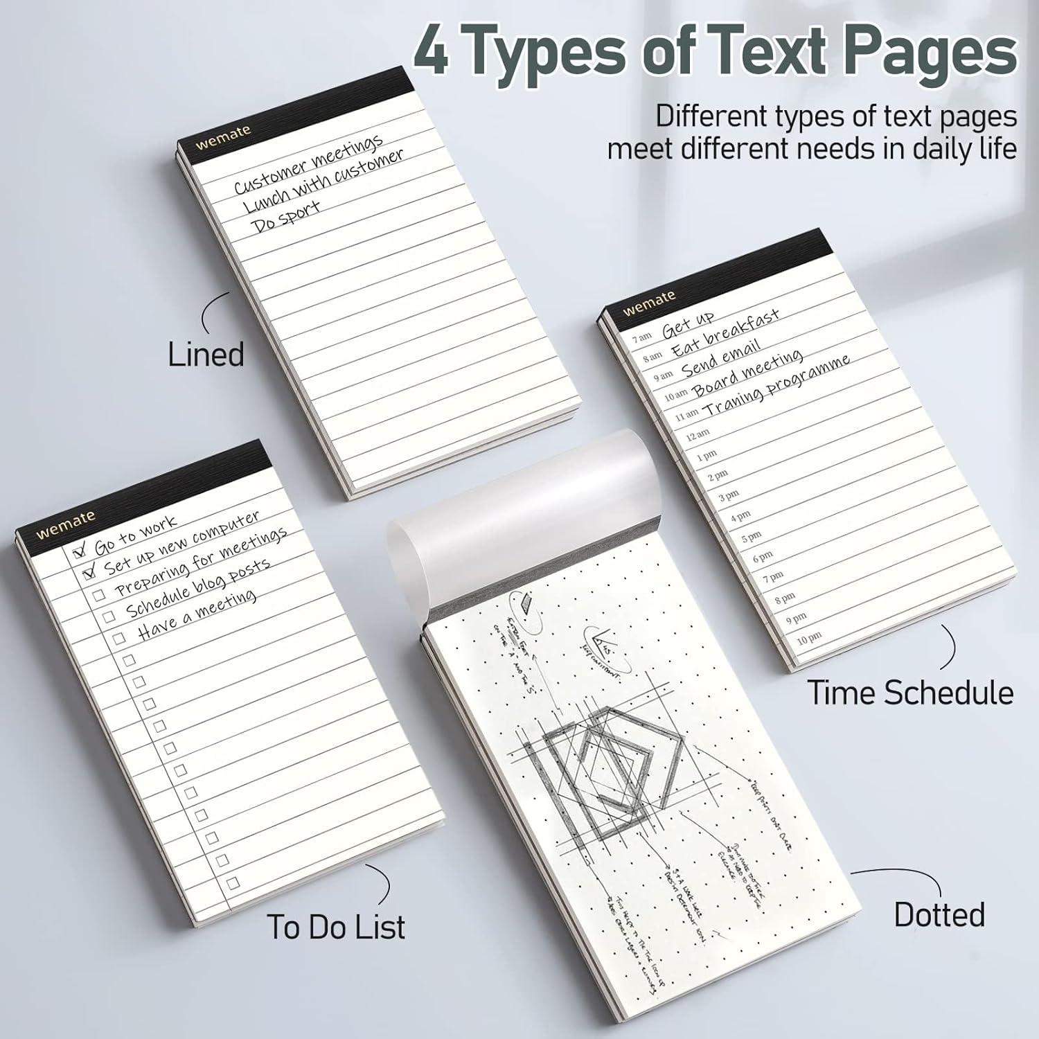 WEMATE 10 Pieces Notepad Holder Set Pocket Notebook - Included Mini Pocket Notepad Holder Set with 8 Memo Book Refills and Metal Pen for Meetings, Daily Records, and Notes 3 X 5 Inch (Brown) image number 3