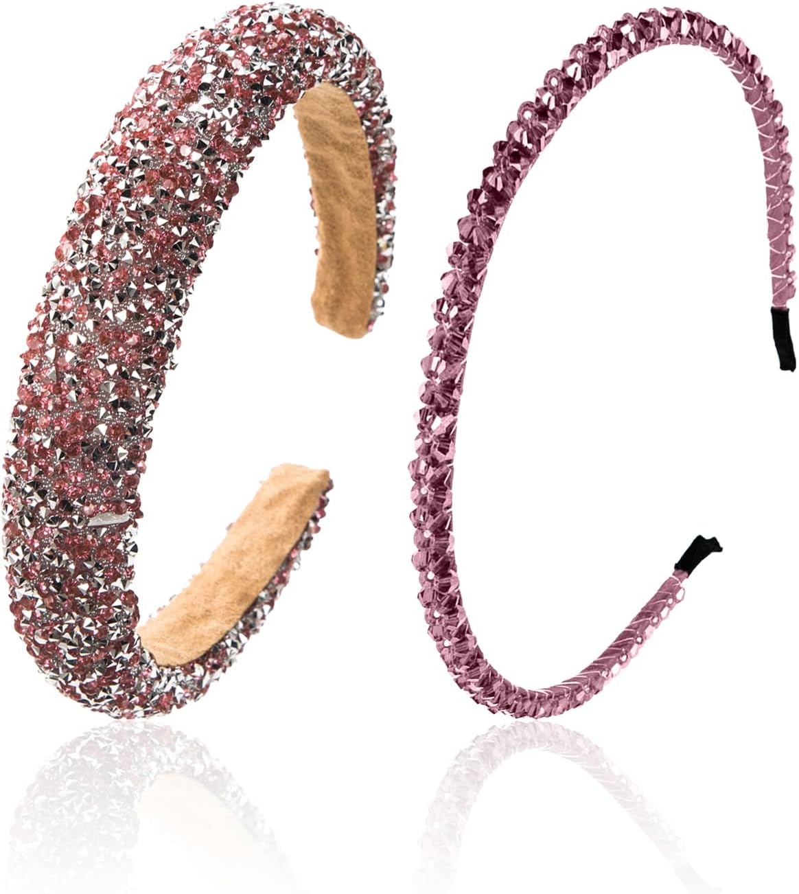 Pack of 2 Headbands with Diamonds, Headband Decoration for Girls, Fashionable Hair Accessories, Clothing Accessories Headbands, Suitable for Wedding Parties image number 1