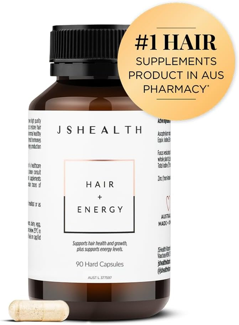 Jshealth Vitamins Hair and Energy Formula | for Women and Men | Zinc and Iodine Supplements | (90 Capsules) image number 1