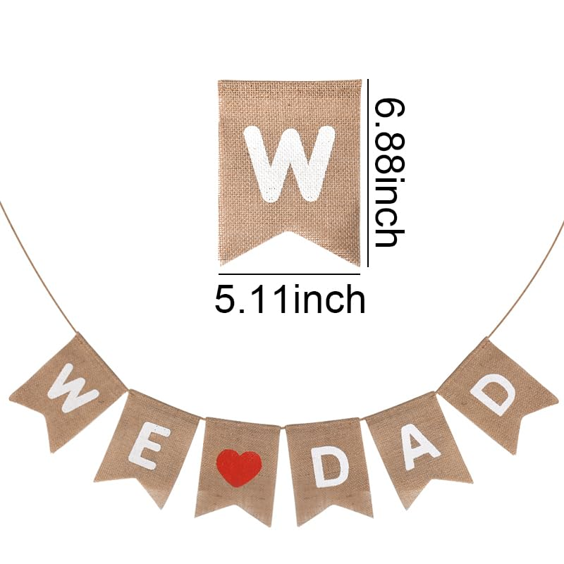 Fathers Day Decorations for Party Banner for Dad Birthday Party Decor for Men Dadddy Dads Sign Banner Burlap We Love Dad Banners Party Decoration for Home Office Outdoor Indoor image number 5