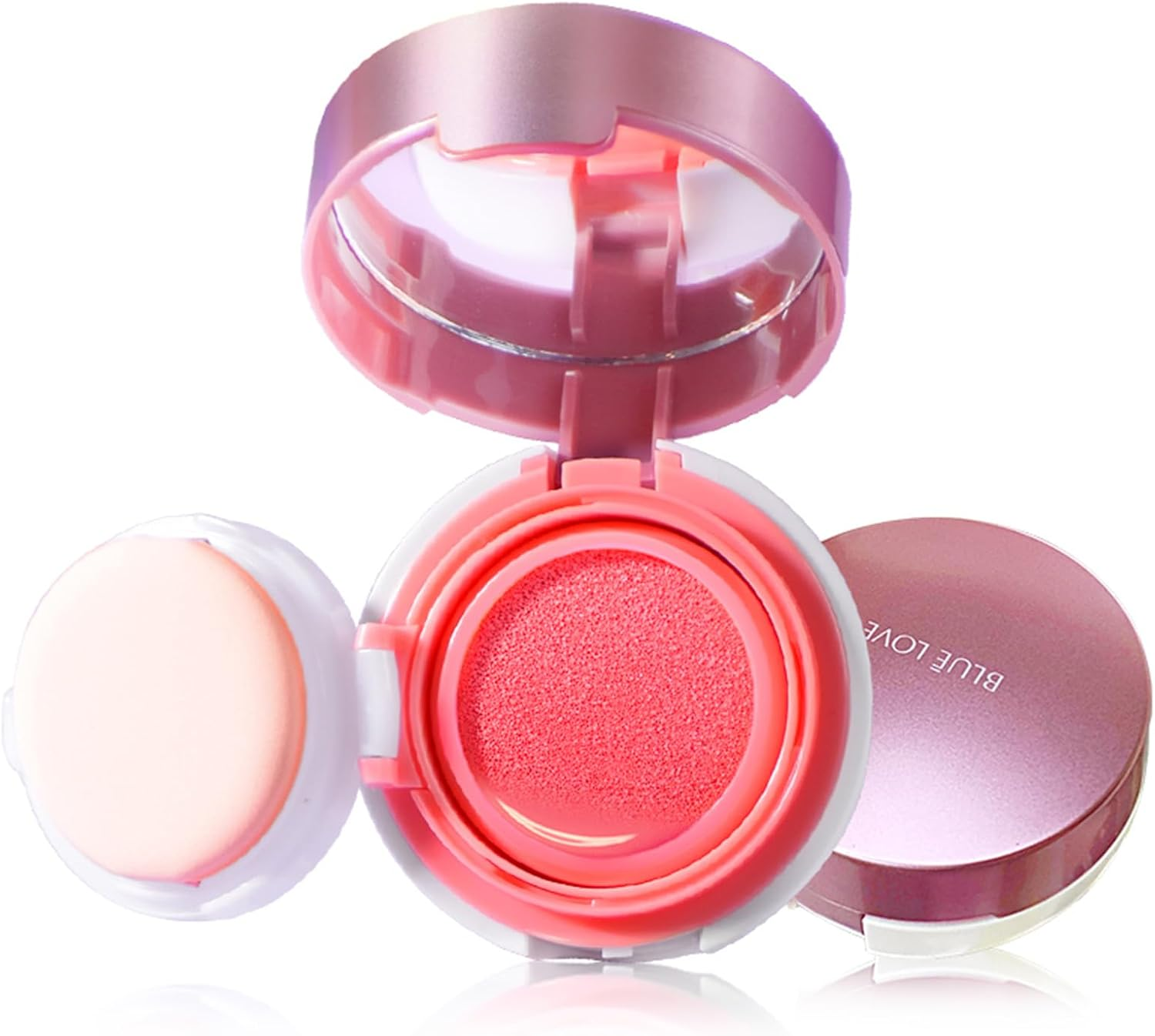 Cushion Liquid Blush - Silky Cheek Tint with Mirror, Natural Enhancer for a Radiant Finish, Contours & Highlights for Effortless Elegant (02 Peach Pink)