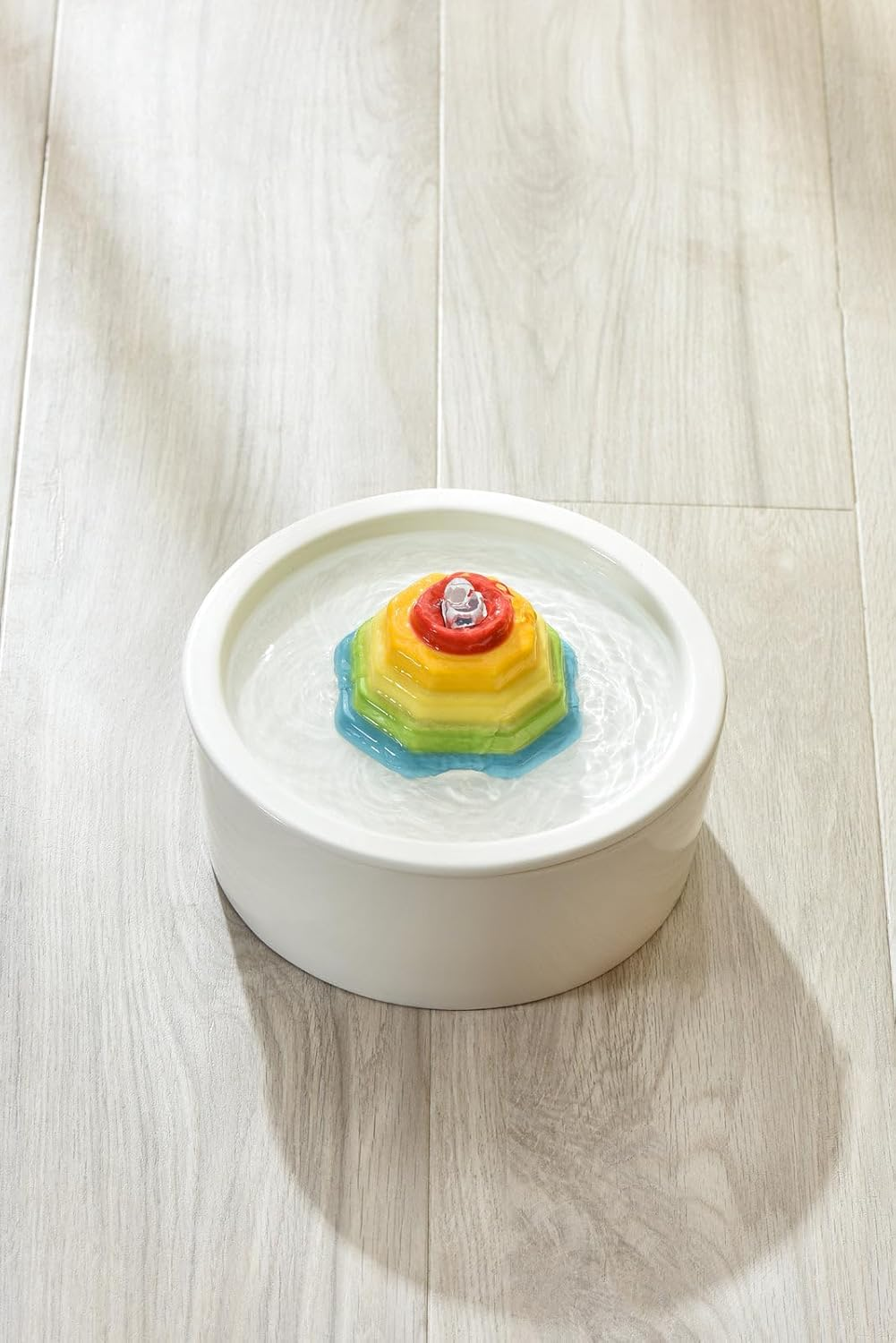 YES4PETS Ceramic Electric Pet Water Fountain Dog Cat Water Feeder Bowl Dispenser (White, Round) image number 6