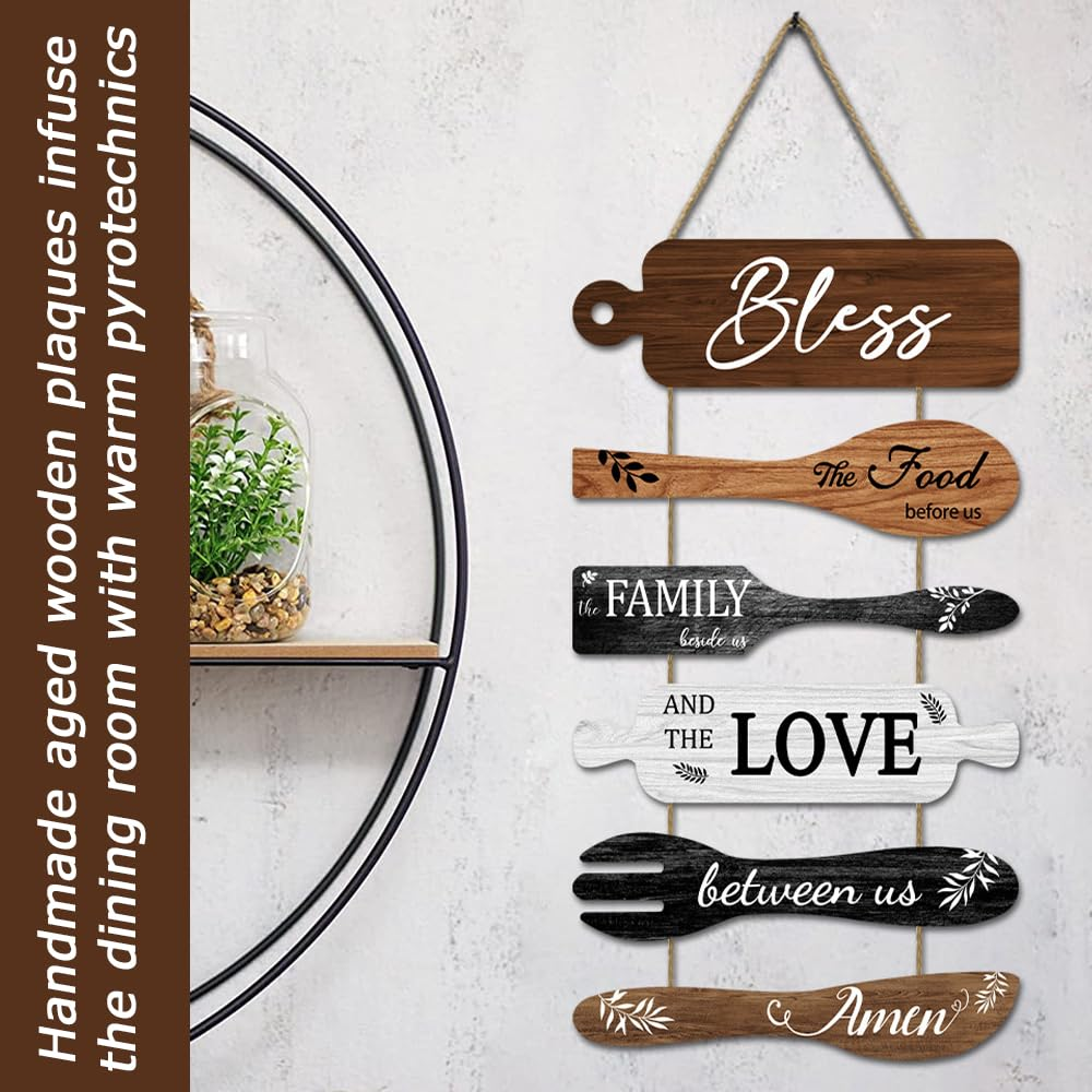 Rustic Wooden Kitchen Dining Plaque, Decorative Hanging Wall, Blessing Art Hanging for Various Wall Spaces (30 X 55 X 0.5CM) image number 6