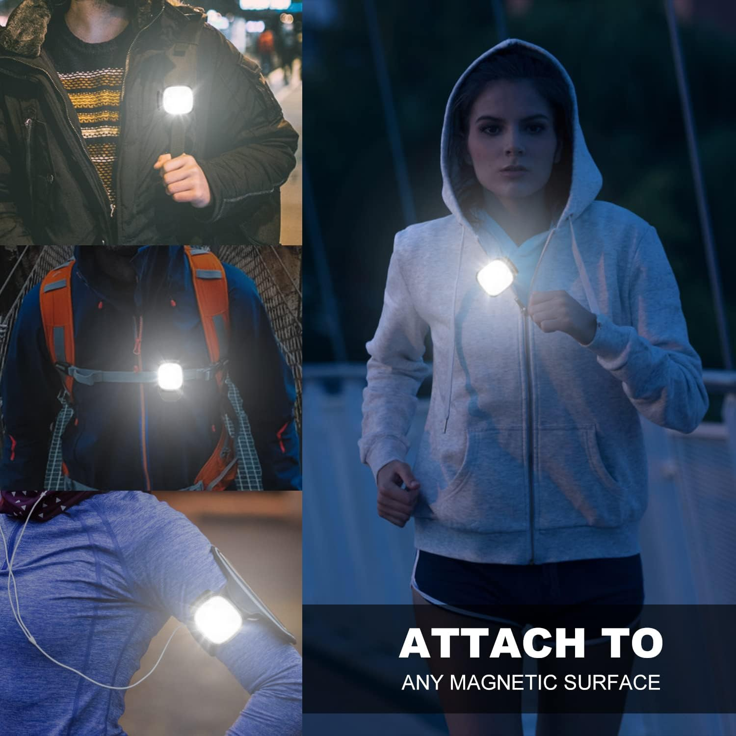 Hossom LED Clip Lamp, Pack of 2 Headlamps, LED Headlamps, Rechargeable Mini Headlamp with 4 Light Modes, Small Headlamp for Jogging, Fishing, Camping, Hiking, Running, Etc image number 1