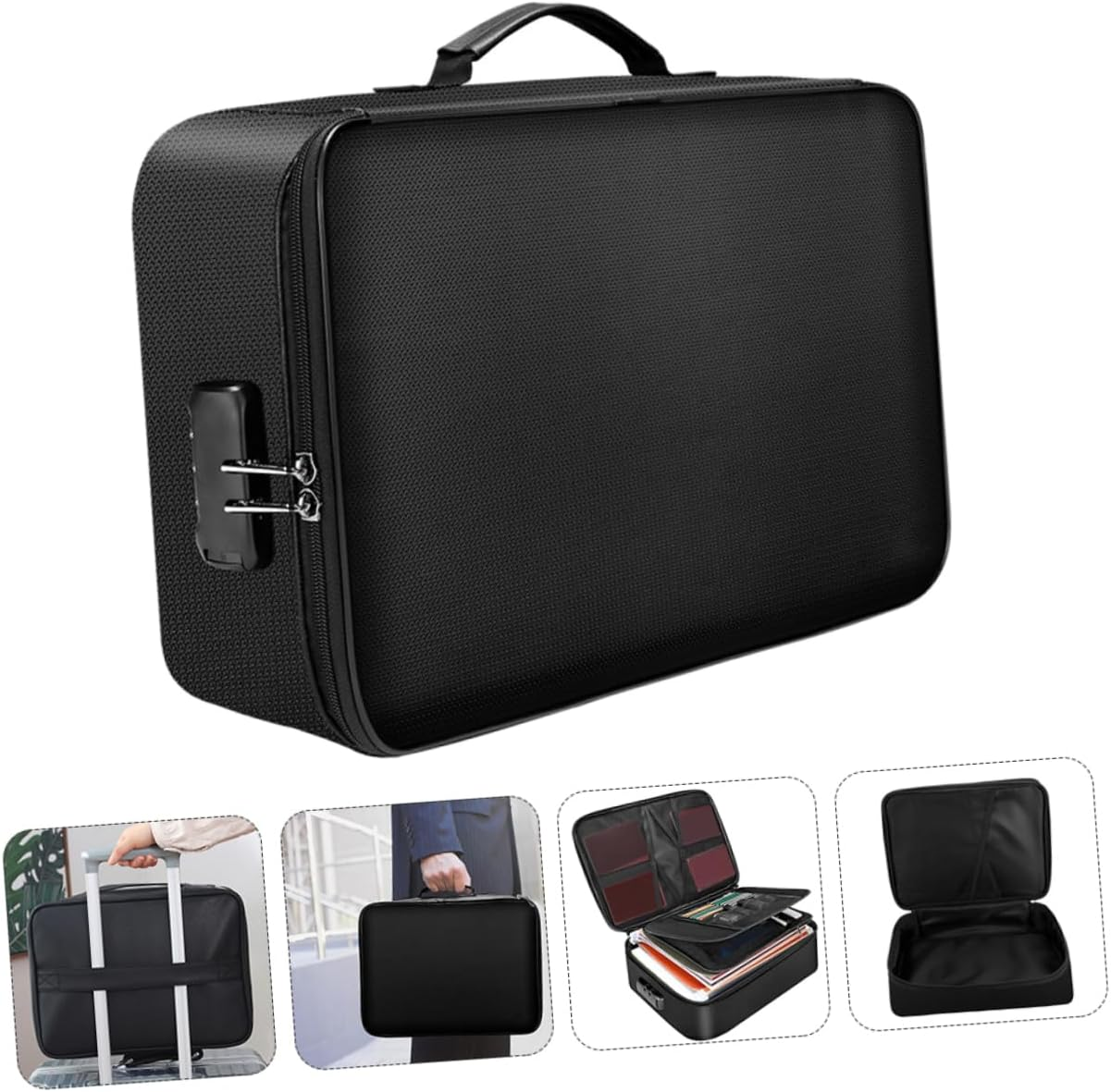 TOGEVAL Fireproof Waterproof File Bag Document Bag for Office Travel School Large Capacity Storage Organizer