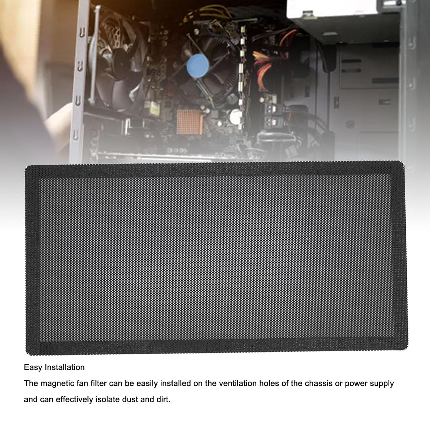 140X280Mm Fan Dust Filter Mesh, Strong Pressure Resistant Soft Magnetic PC Case Cooling Dust Filter, Improved Cooling Performance for Computer Power Supply image number 5