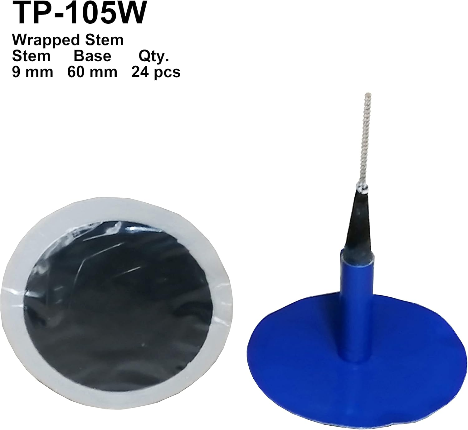 ZERINT TP-105W Combination Repair Unit, Tire Repair Patch Plug 3/8" X 2 3/8" Wrapped Stem 24 Pcs image number 5