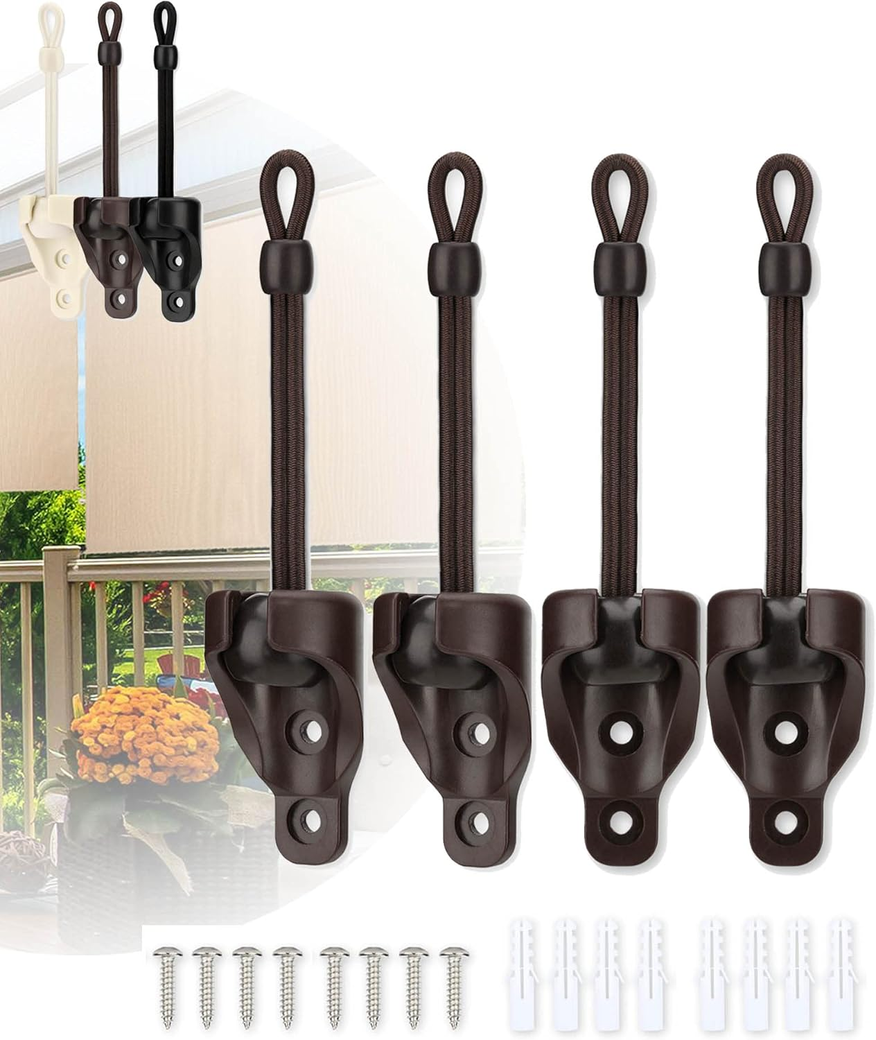 Outdoor Blinds Replacement Parts End Cap with Ring,Double Strength Enhancement,Weather Resistance,Compatible with Coolaroo Exterior Roller Shade(Sand,2 Pcs)