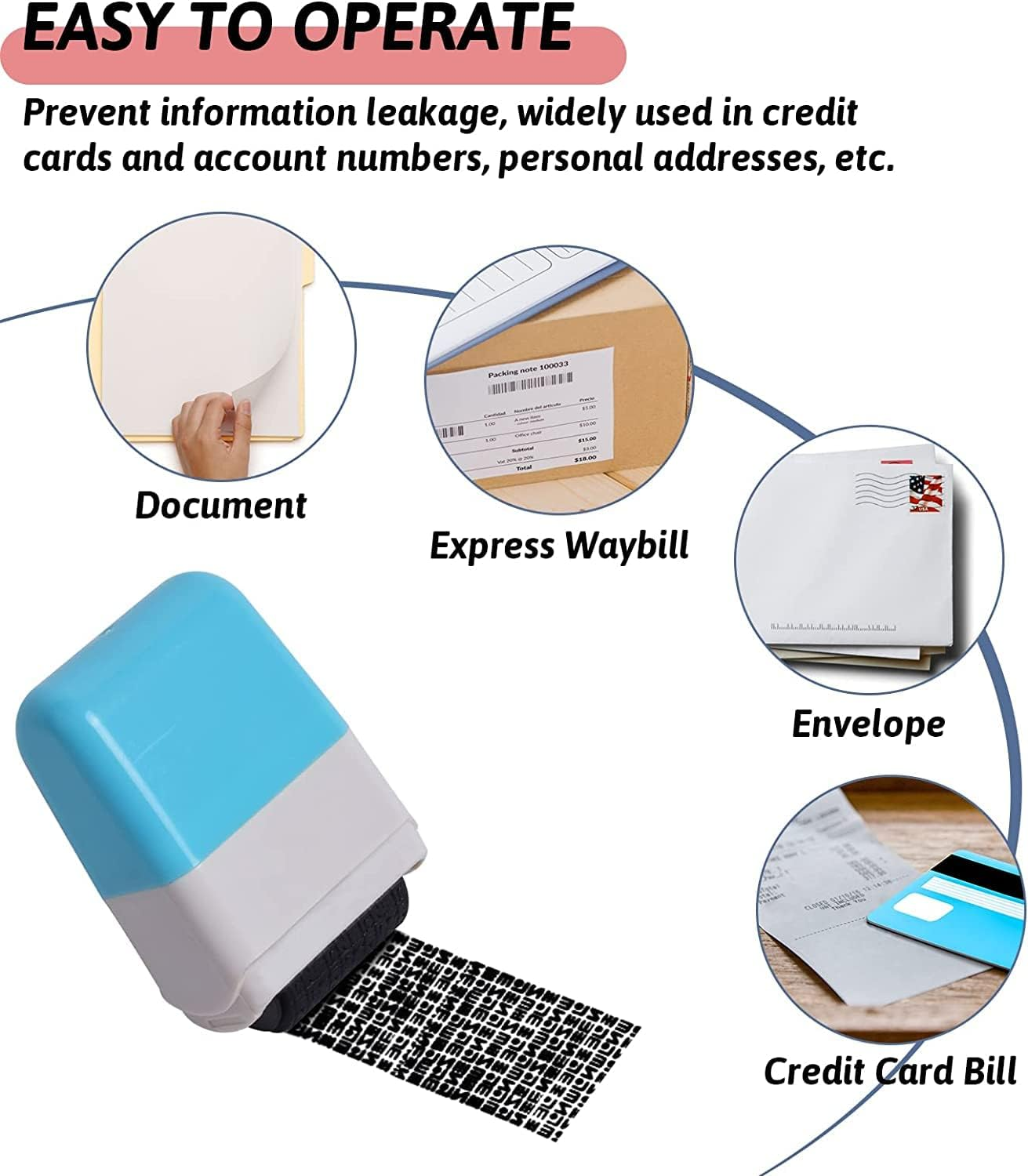 2Pcs Identity Theft Stamp,Identity Protection Roller Stamps Identity Prevention Theft Stamp Rolling Security Stamp,Identity Theft Protection Stamp,Identity Prevention Theft Stamp Security Roller Stamp