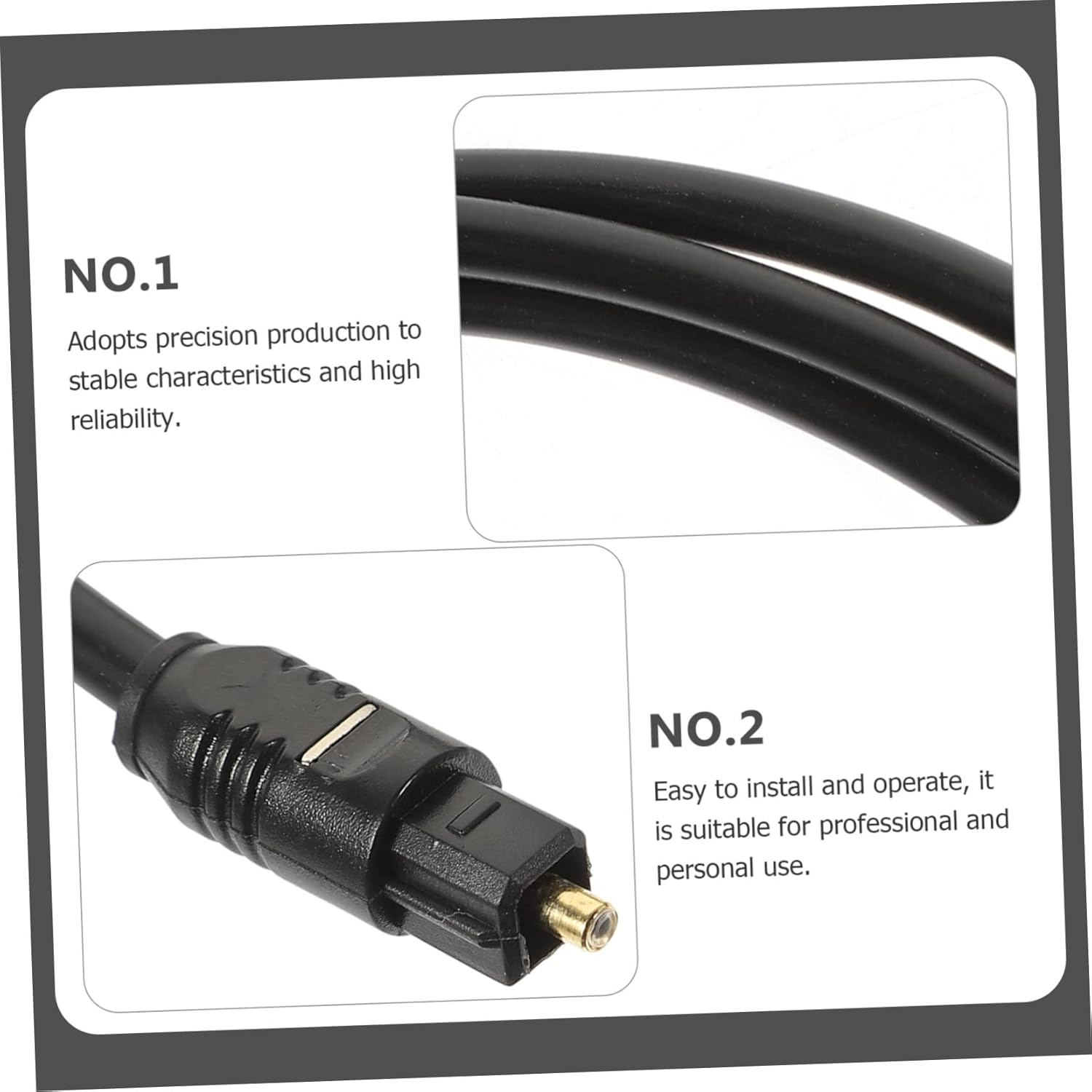 LIFKICH 2Pcs Optical Digital Audio Cable Fiber Audio Cable for Tv and Sound Bar High-Speed Transmission Fiber Easy Installation for Home Theater Systems image number 5