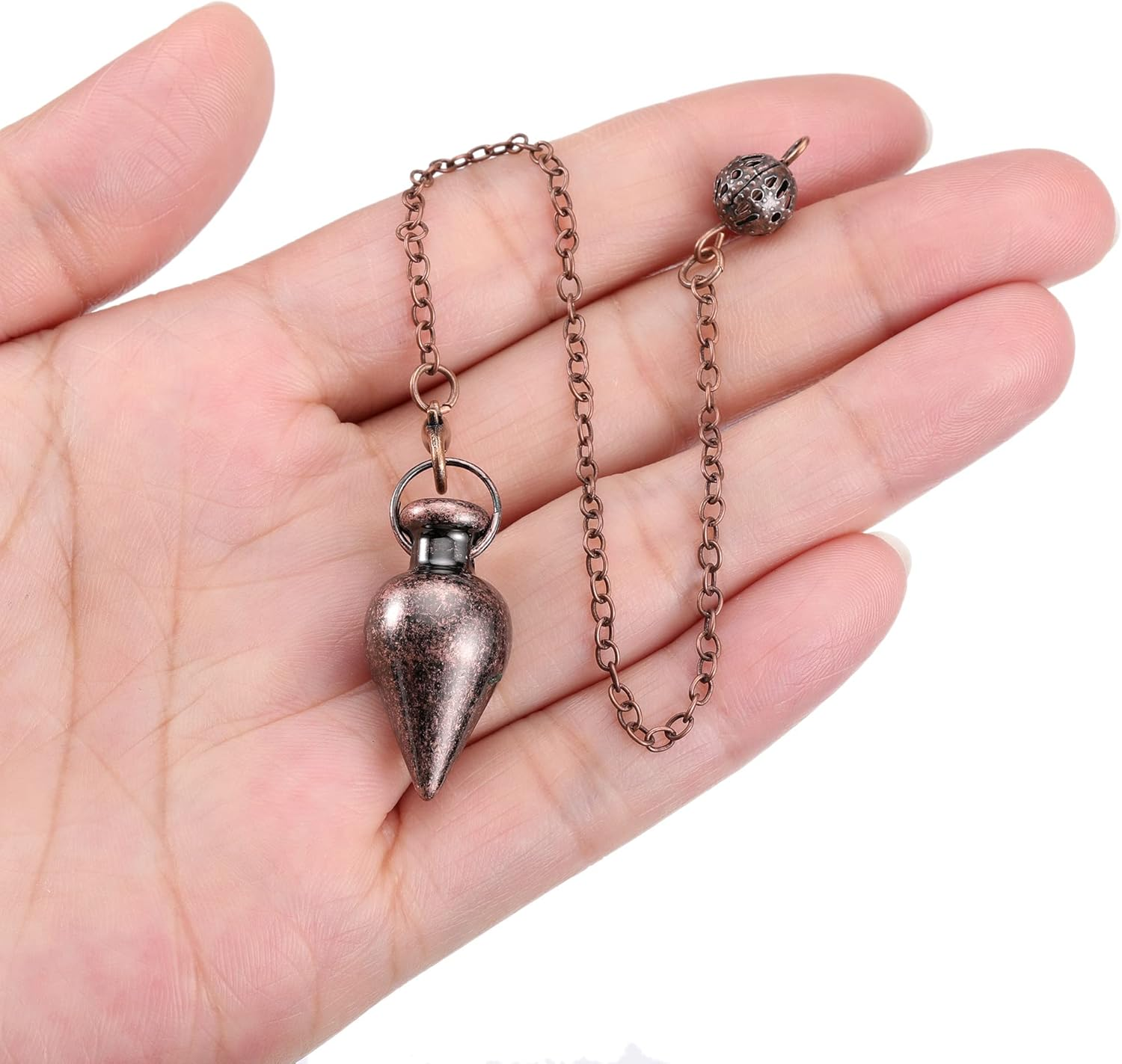 Top Plaza 3 Pcs Metal Pendulum for Divination Witch Dowsing Pendulum Wicca Healing Spiritual Answers Energy Balancing Pointed Cone Pendulum image number 4