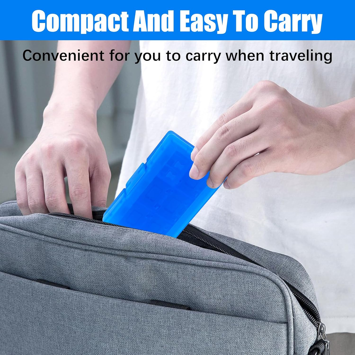 24-Slot Card Case for Switch Game, Blue Portable Fold Game Card Holder with 24 Game Card Slots and 24 Micro SD Card Slots, Game Card Compatible with Lite/Oled/Ns Switch, Gifts for Game Lovers image number 2