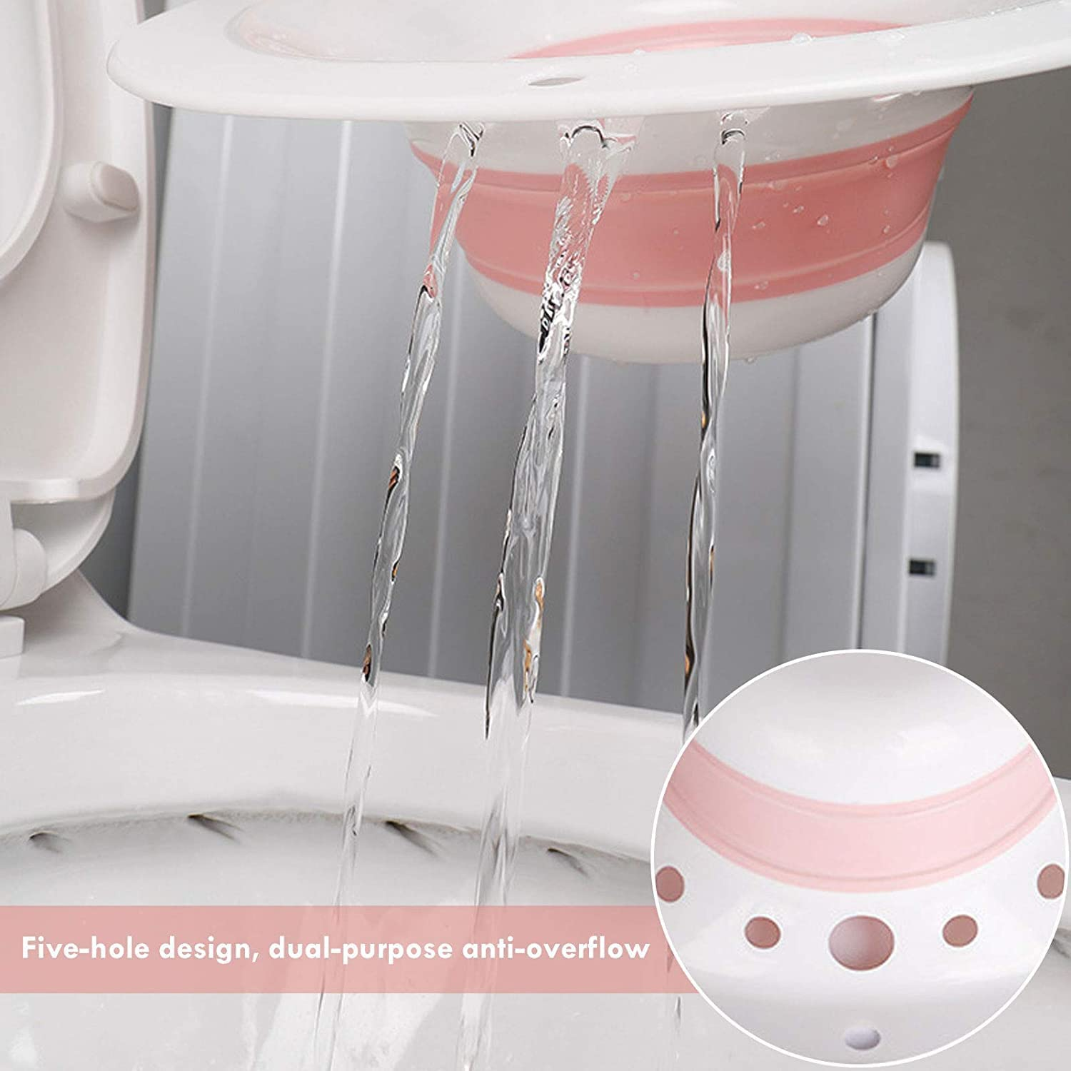 Foldable Sitz Bath for Toilet, Portable Sitz Bath Basin with Flusher, Steam Seat Bidet for Postpartum Care, Hemorrhoids Recovery, Vaginal/Anal Inflammation image number 3
