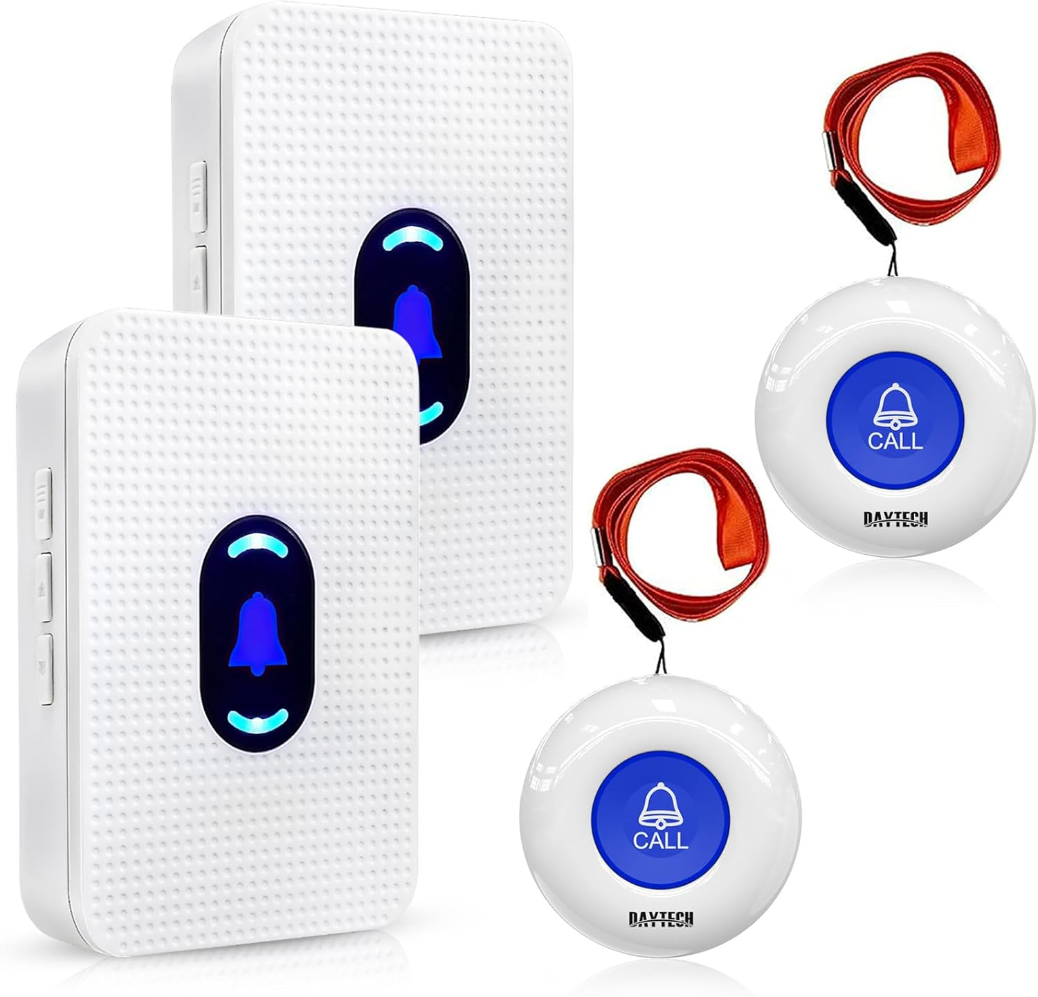 Wireless Caregiver Pager Alert System SOS Call Button for Patient Elderly Personal Home Attendant Nurse Seniors and Disabilities, 2 Receivers & 2 Portable Transmitters image number 6