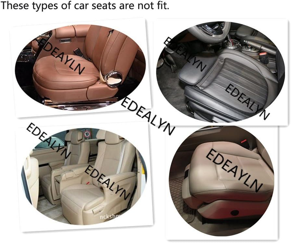 Ultra-Luxury PU Leather Car Seat Cushion Car Seat Cover for Most Four-Door Sedan&Suv,Single Seat without Backrest 1Pcs(W20.5&times; D21&times;T 0.35 Inch) (3D - Gray) image number 6